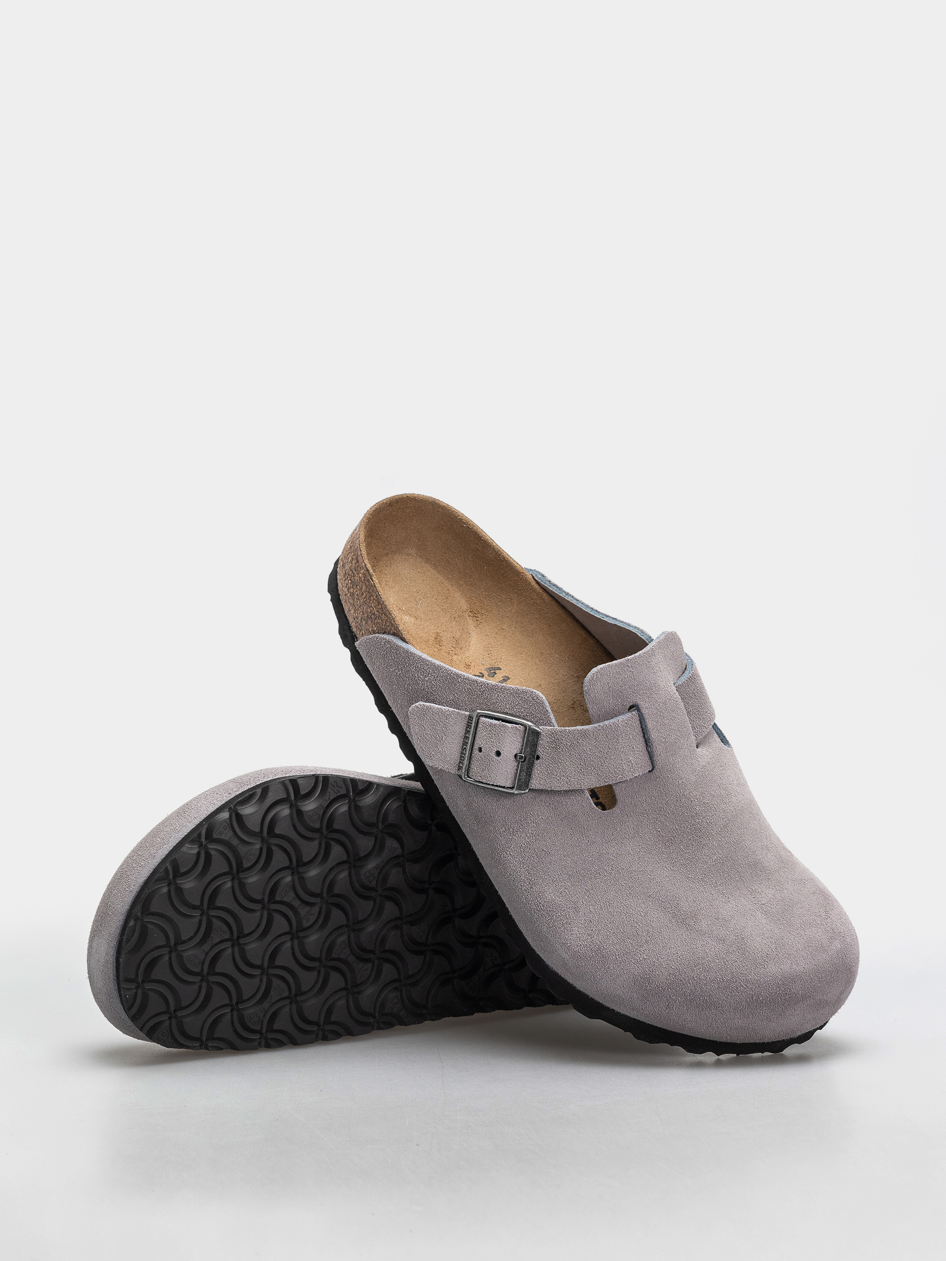 Чехли Birkenstock Boston Suede Leather Regular (lavender sky)