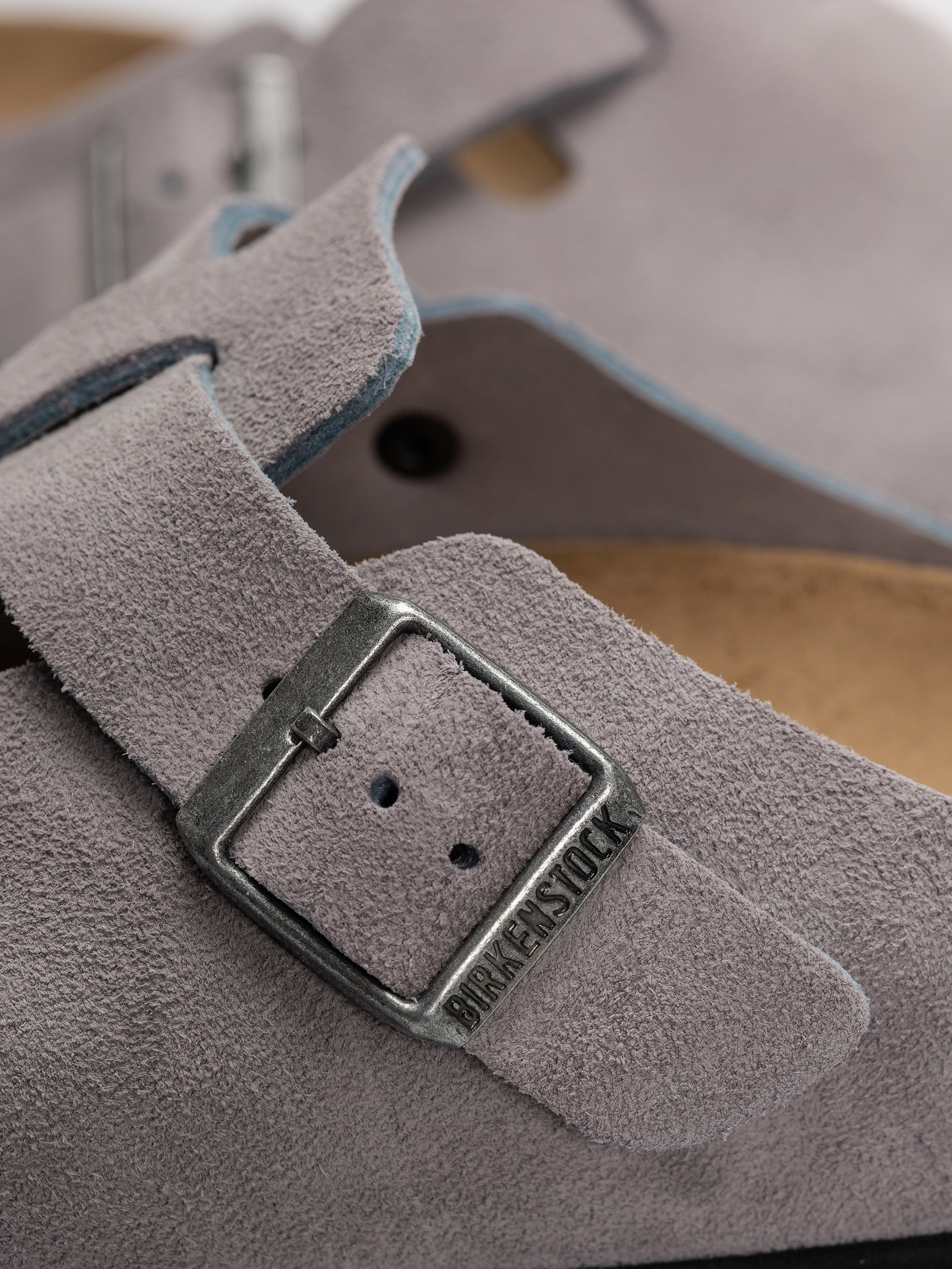 Чехли Birkenstock Boston Suede Leather Regular (lavender sky)