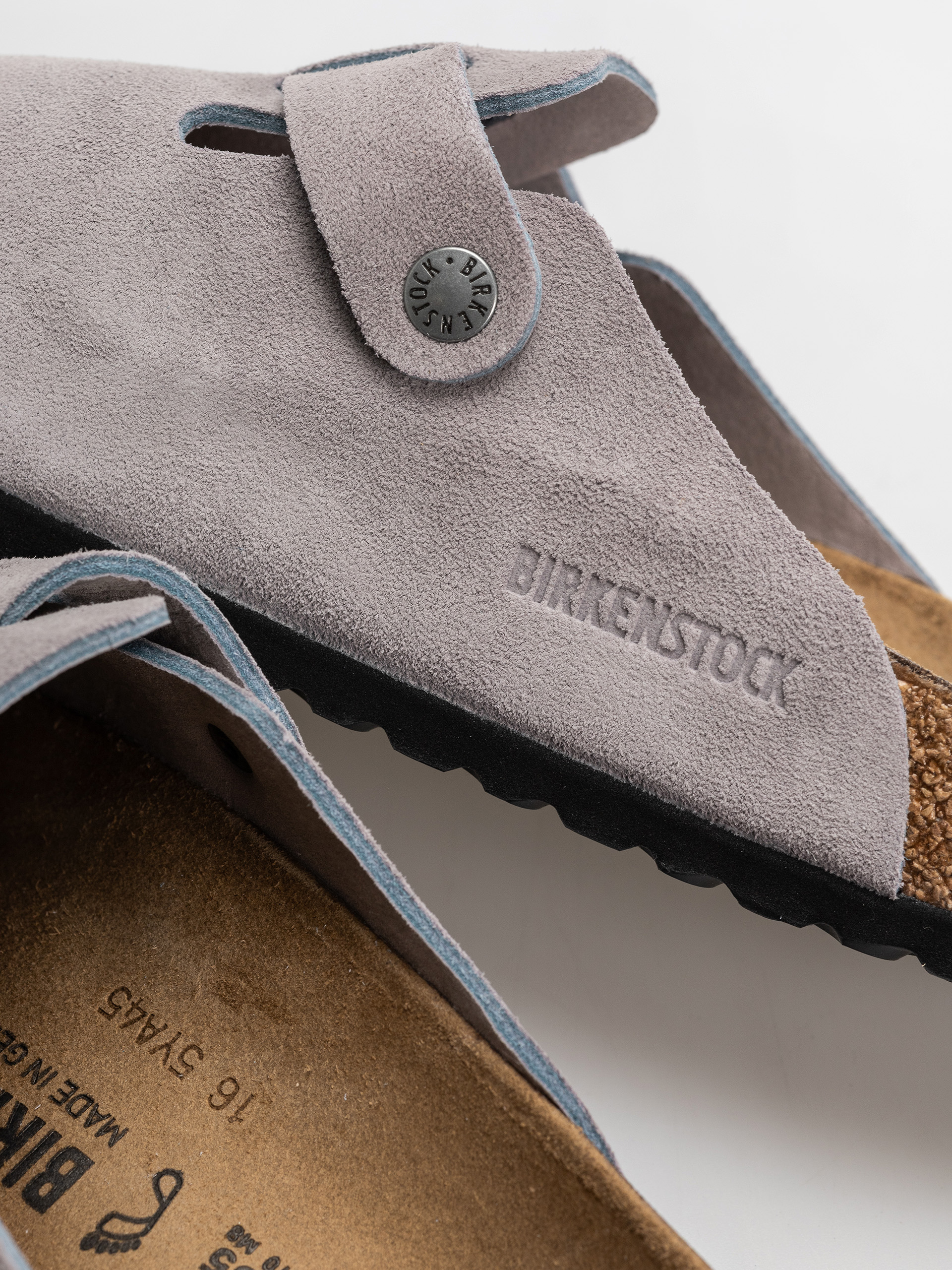 Чехли Birkenstock Boston Suede Leather Regular (lavender sky)