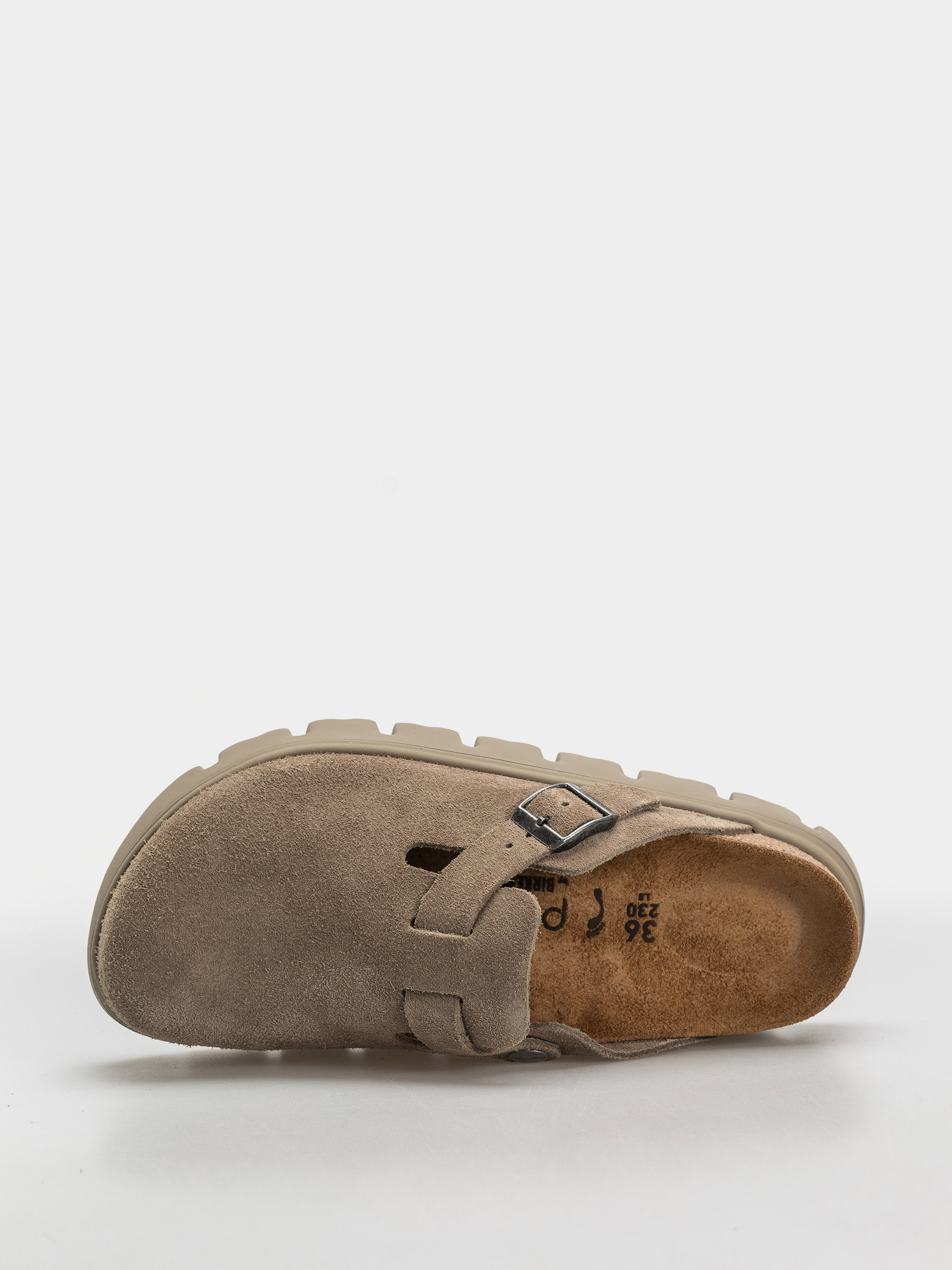 Чехли Birkenstock Boston Chunky Suede Leather Narrow Wmn (taupe)