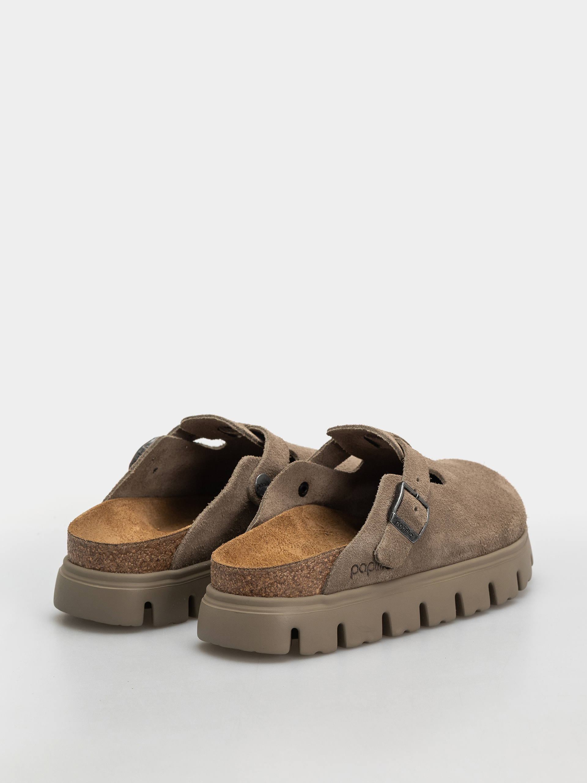 Чехли Birkenstock Boston Chunky Suede Leather Narrow Wmn (taupe)