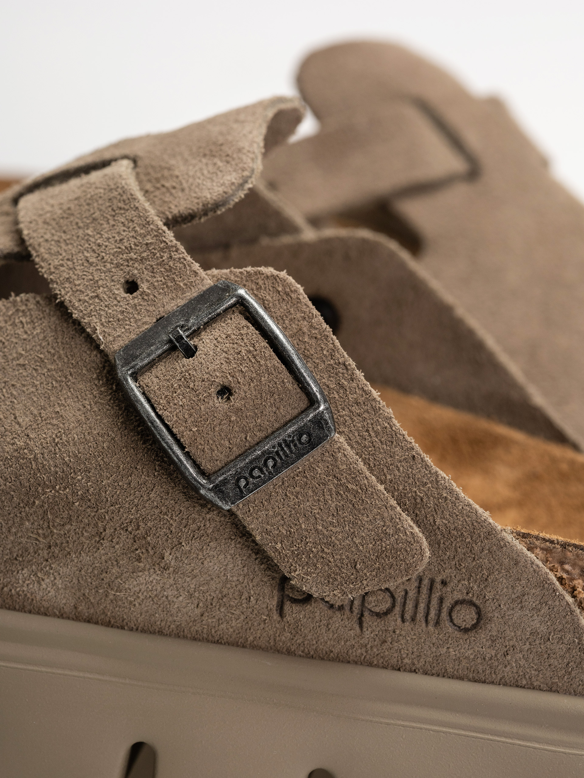 Чехли Birkenstock Boston Chunky Suede Leather Narrow Wmn (taupe)