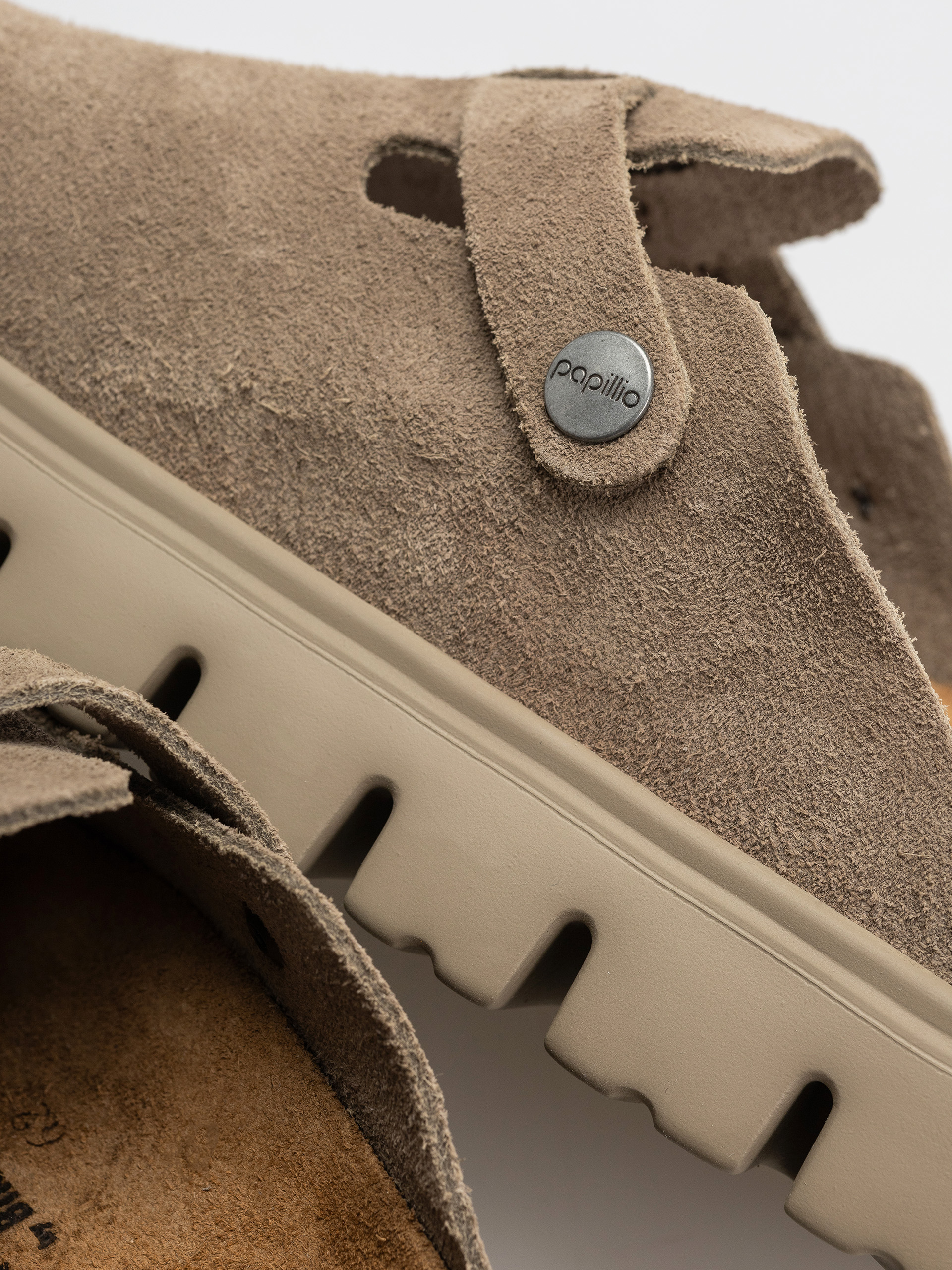 Чехли Birkenstock Boston Chunky Suede Leather Narrow Wmn (taupe)