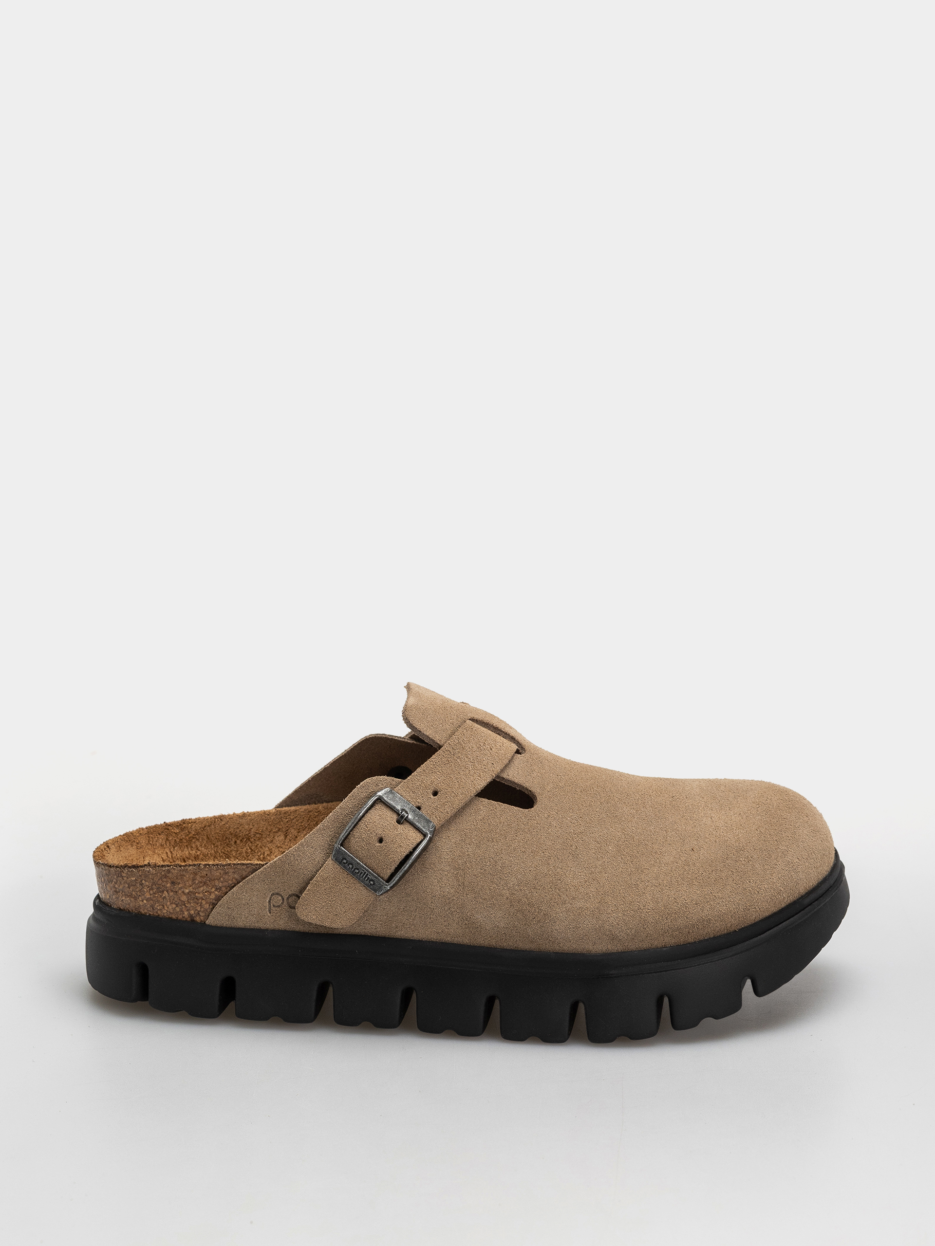 Чехли Birkenstock Boston Chunky Suede Leather Narrow Wmn (gray taupe)