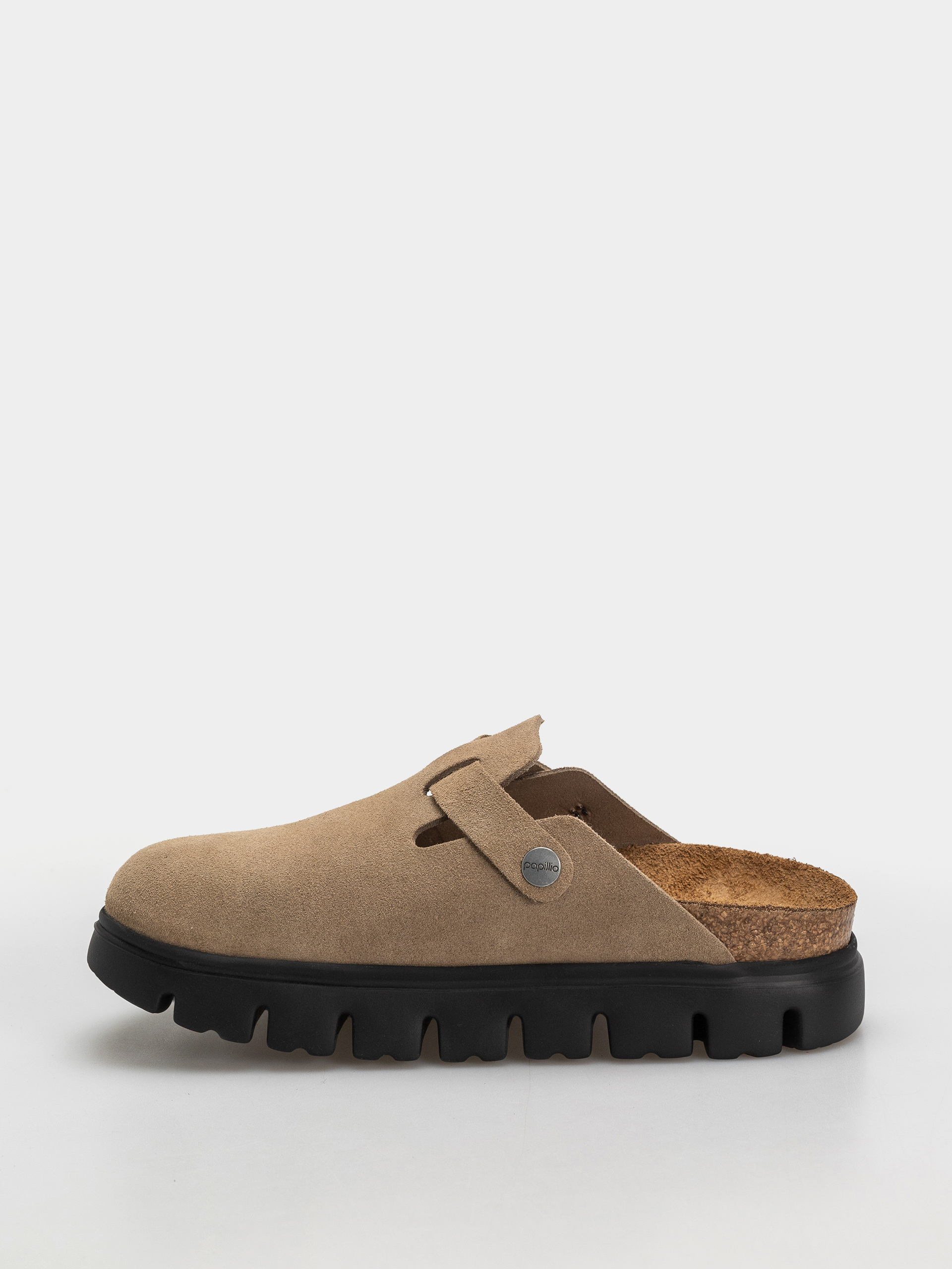 Чехли Birkenstock Boston Chunky Suede Leather Narrow Wmn (gray taupe)