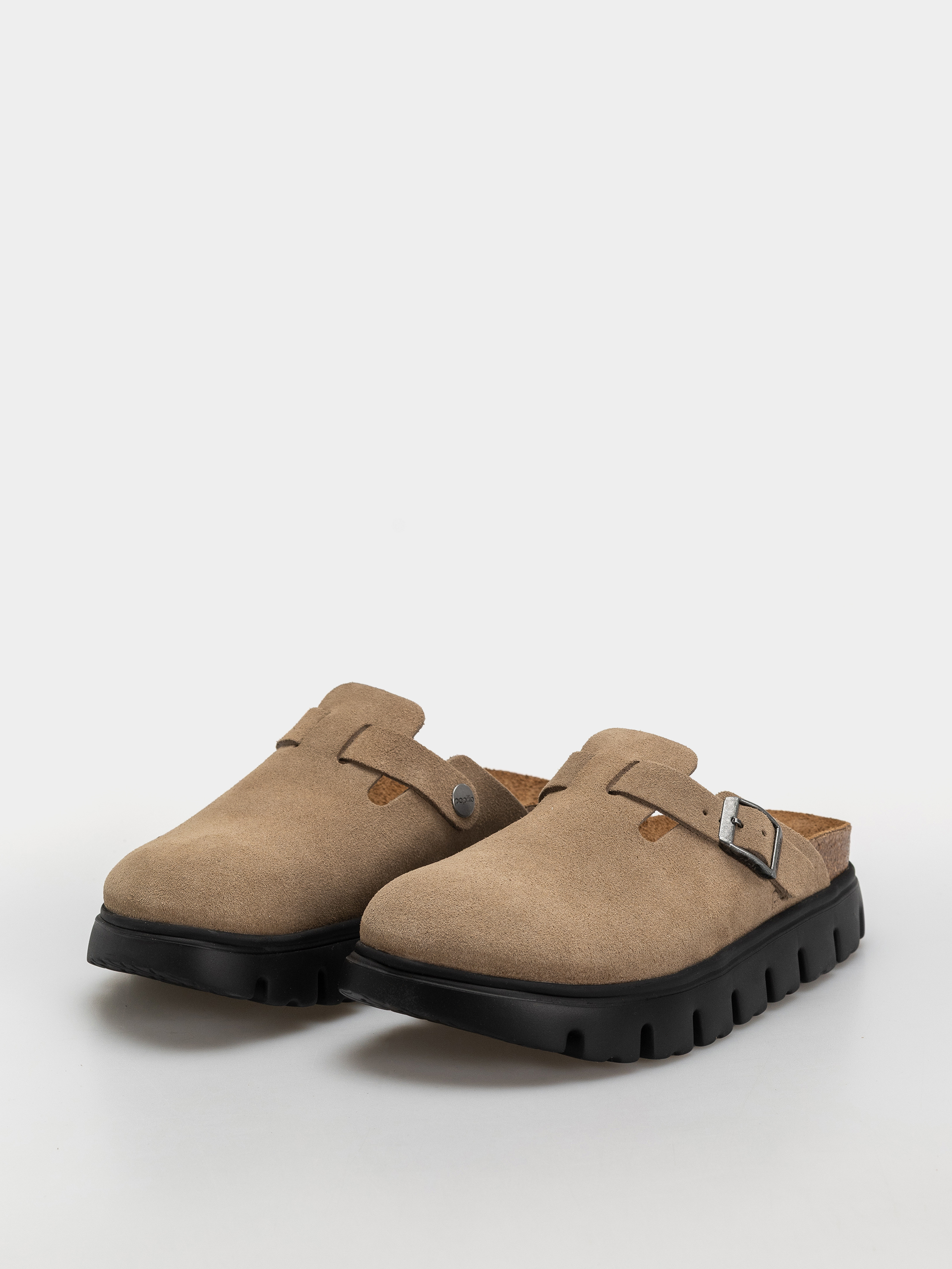 Чехли Birkenstock Boston Chunky Suede Leather Narrow Wmn (gray taupe)
