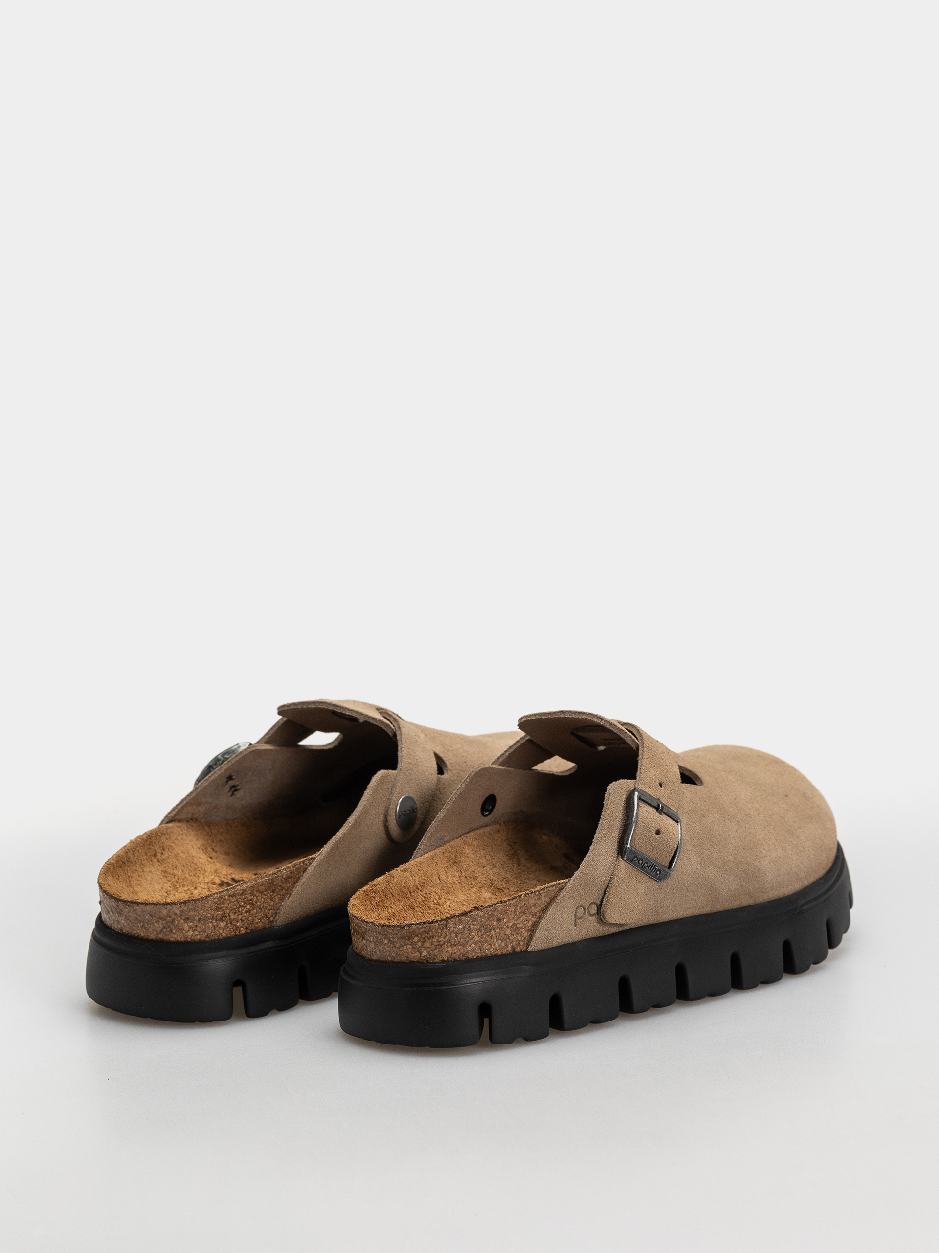Чехли Birkenstock Boston Chunky Suede Leather Narrow Wmn (gray taupe)