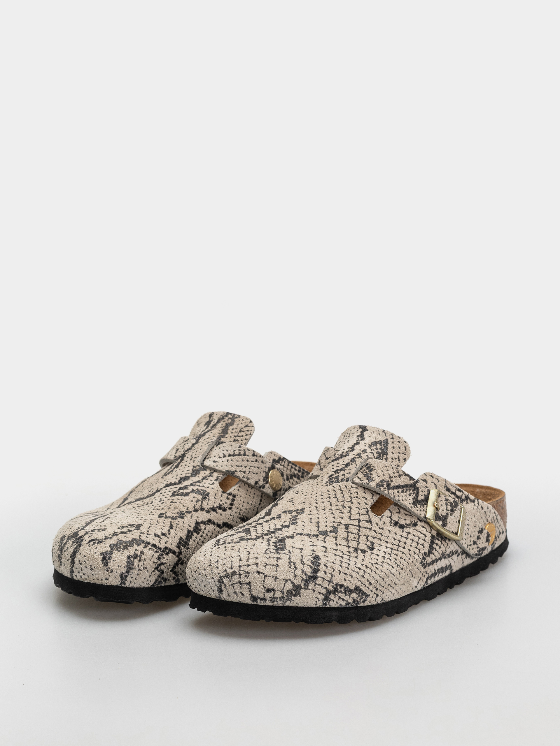 Чехли Birkenstock Boston Rivet Logo Suede Leather Narrow Wmn (snake oyster)