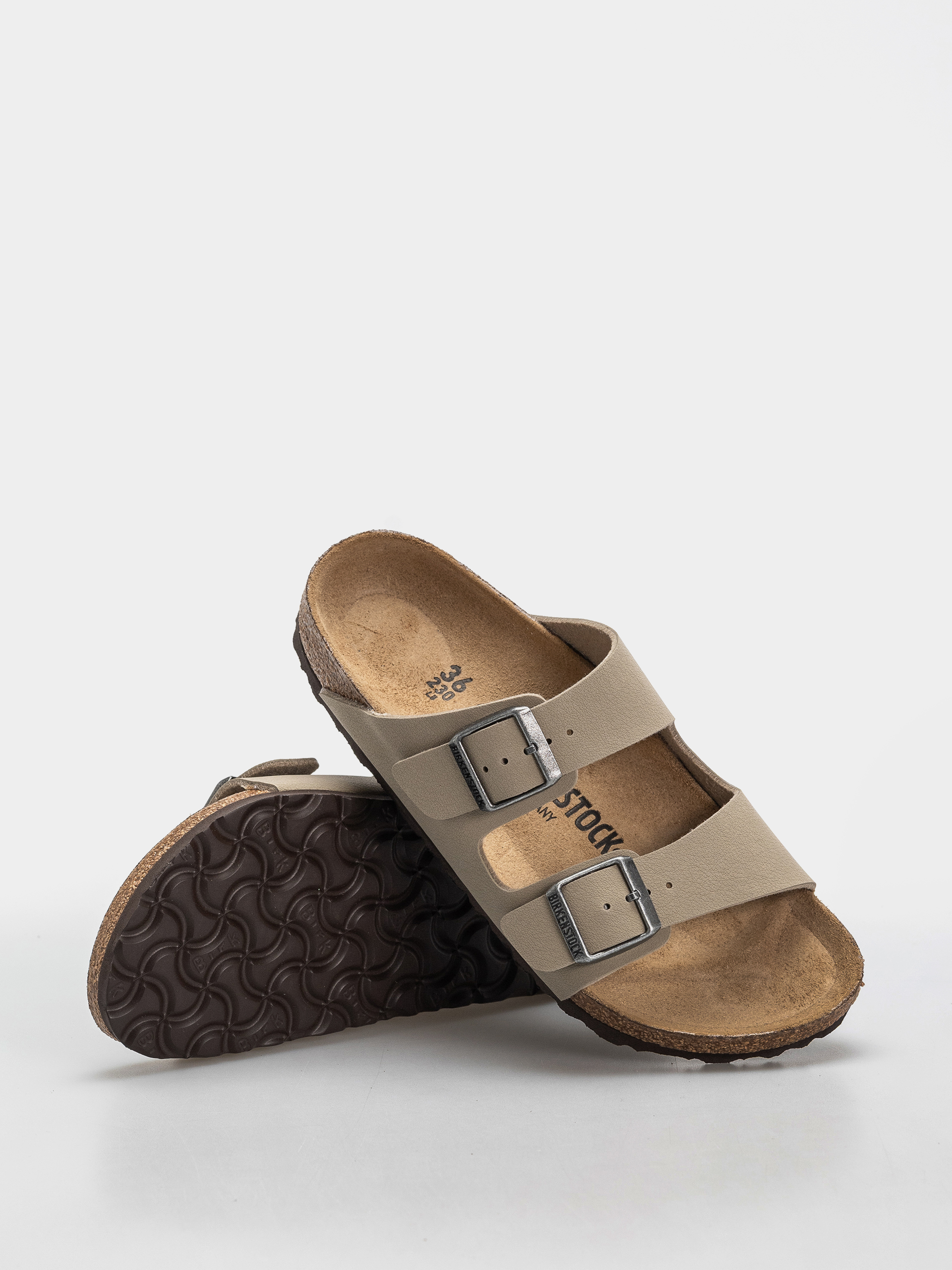 Чехли Birkenstock Arizona Birko Flor Narrow (faded khaki/dark brown os)