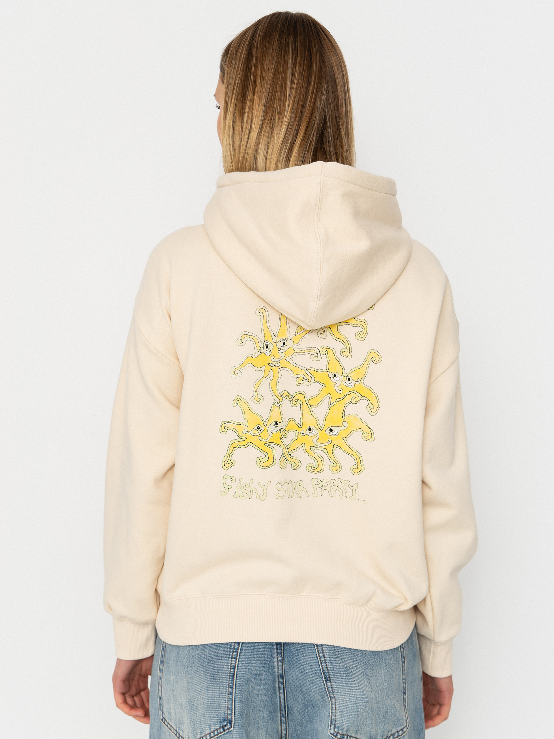 Суитшърт с качулка Volcom Moove On HD Wmn (vintage white)