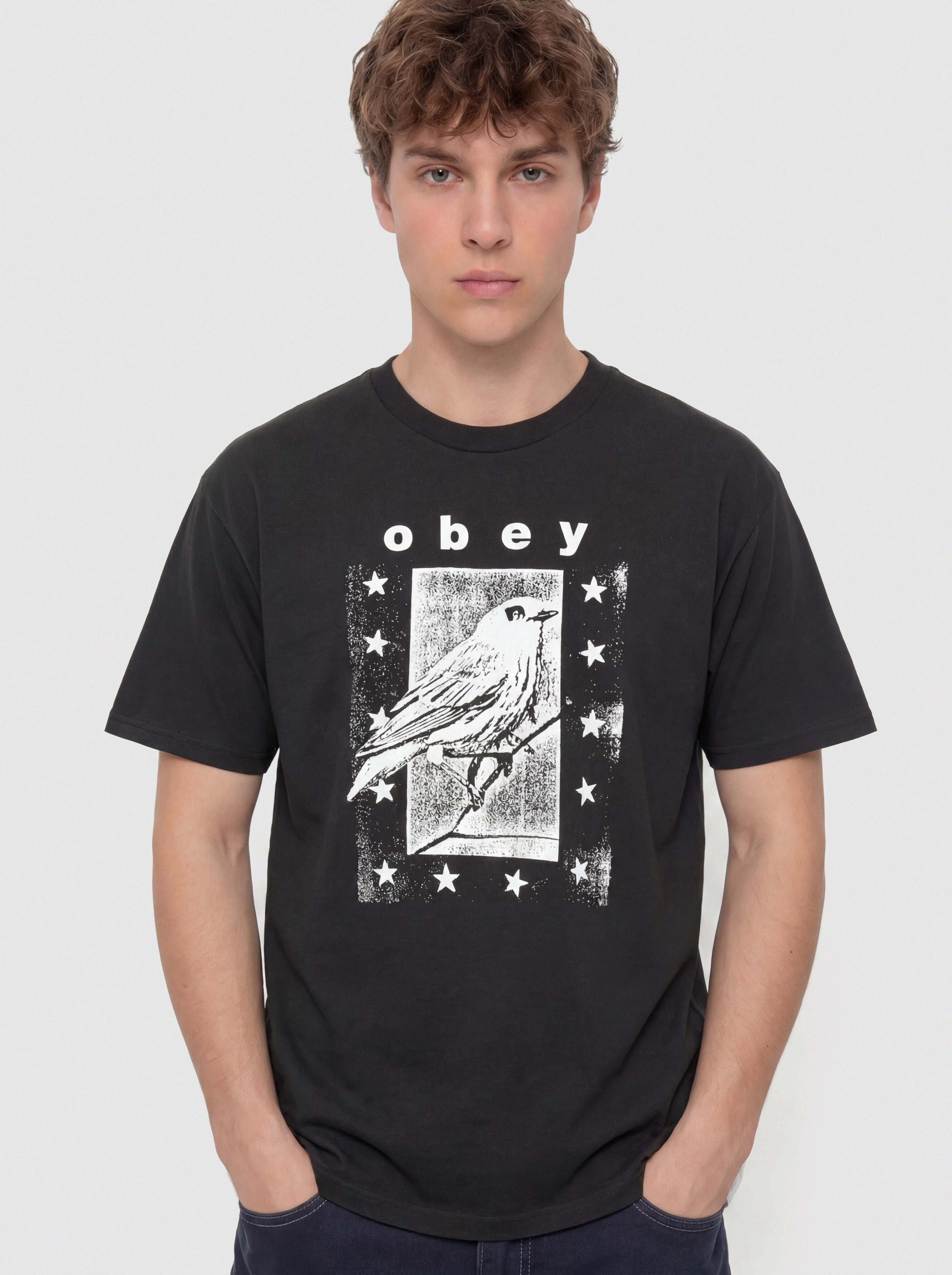 Тениска OBEY Fly Away (vintage black)