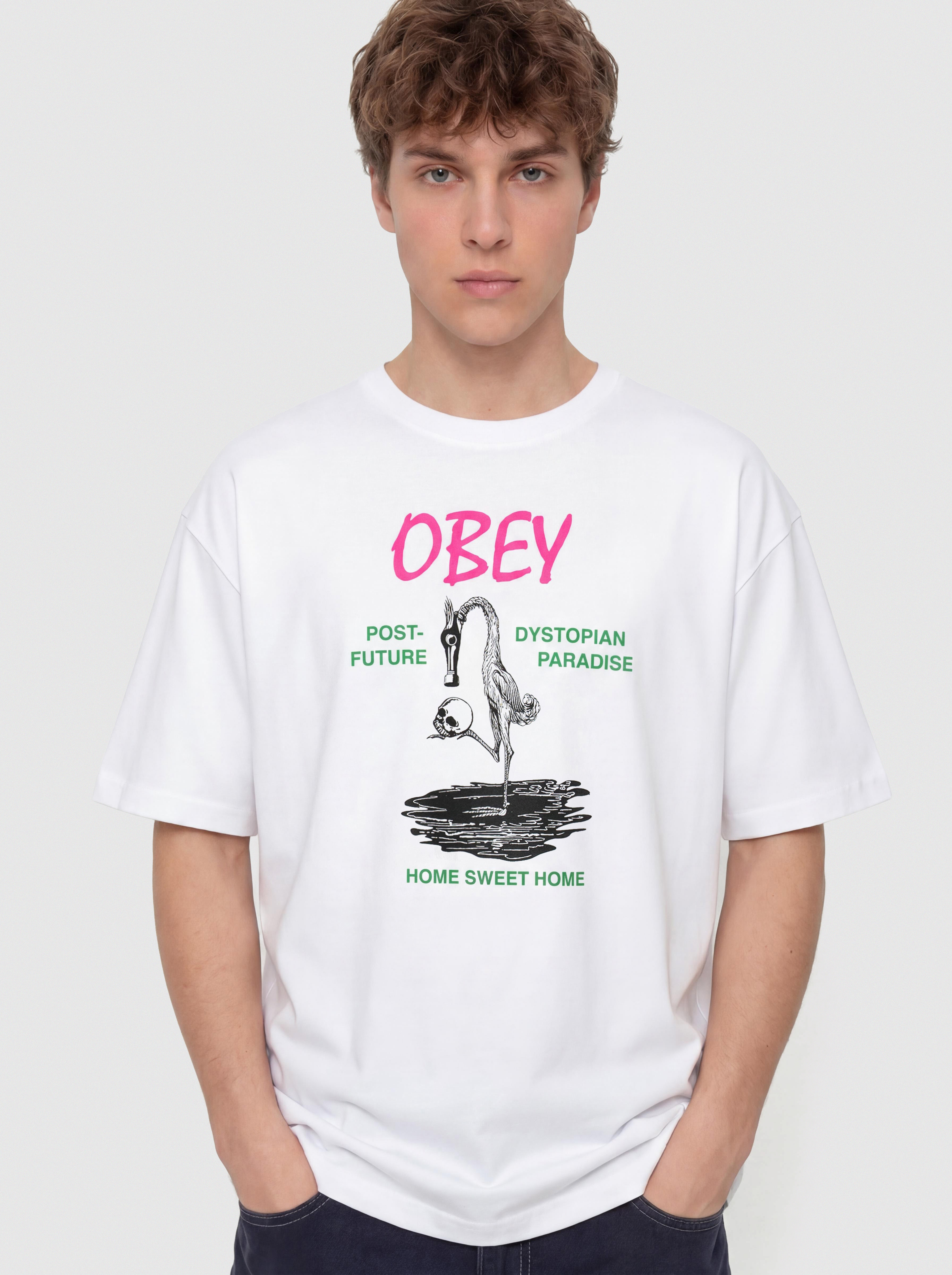 Тениска OBEY Post Future (white)