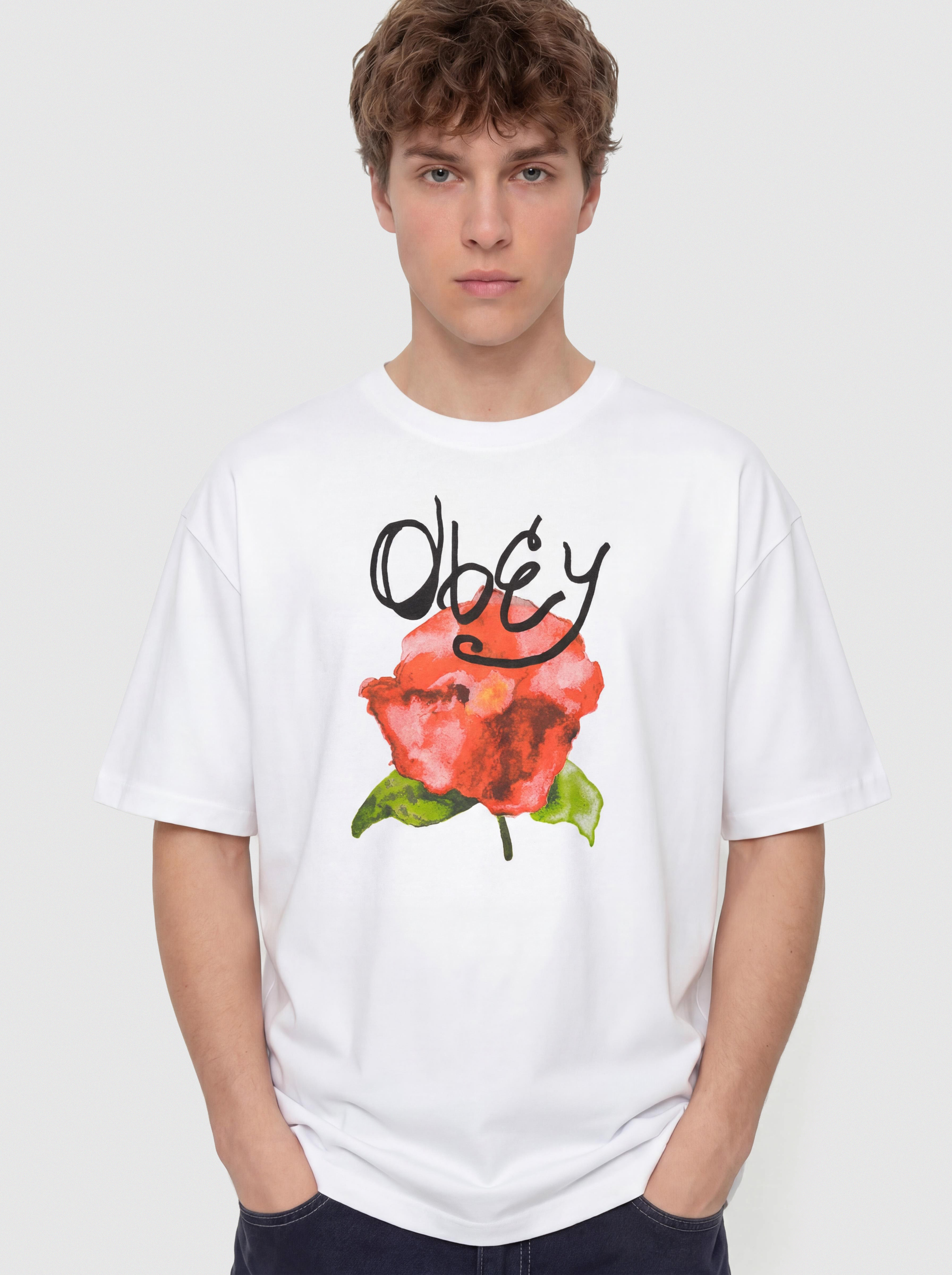 Тениска OBEY Watercolor Poppy (white)