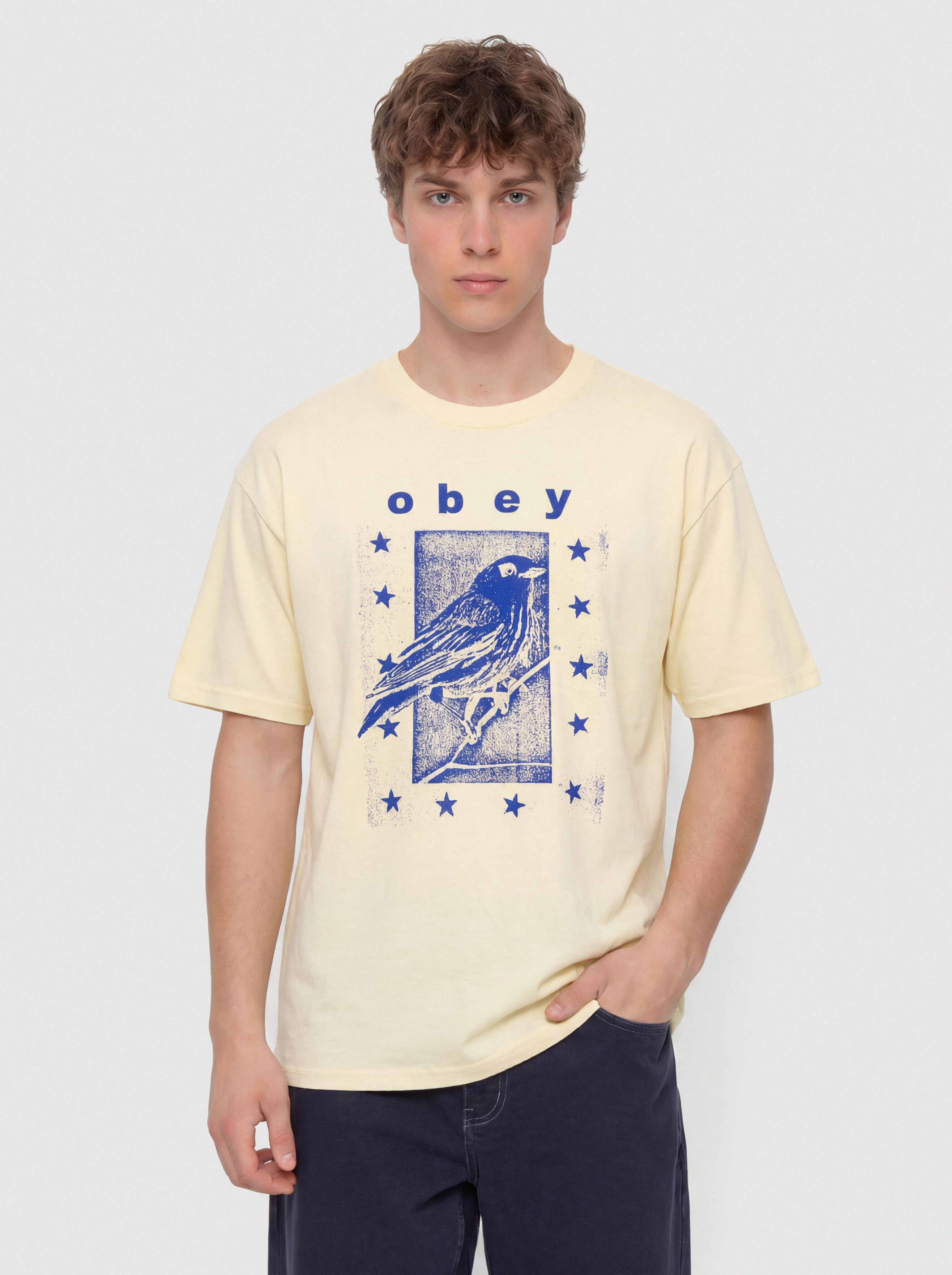 Тениска OBEY Fly Away (pale yellow)