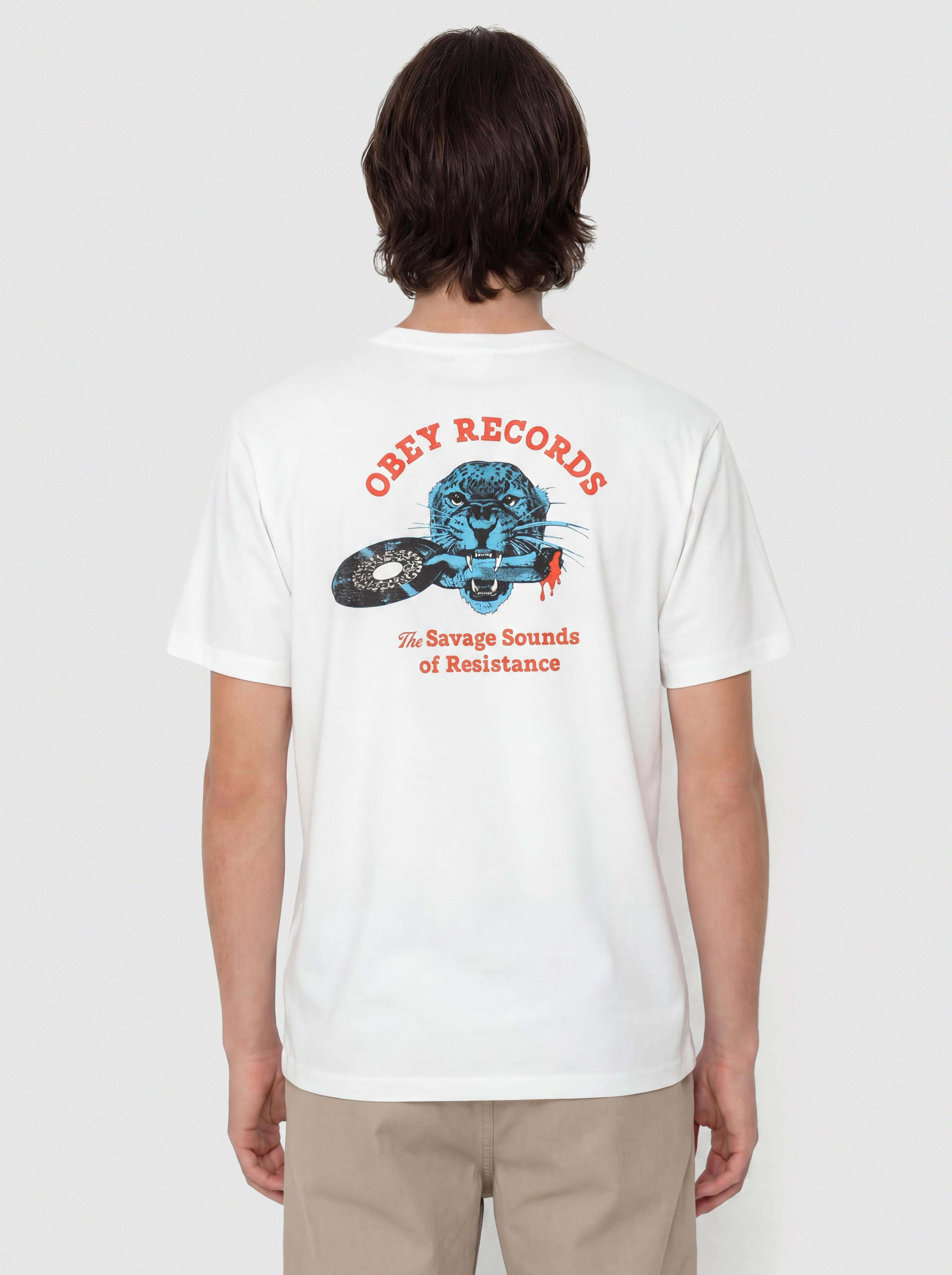 Тениска OBEY Savage Sounds Leopard (white)