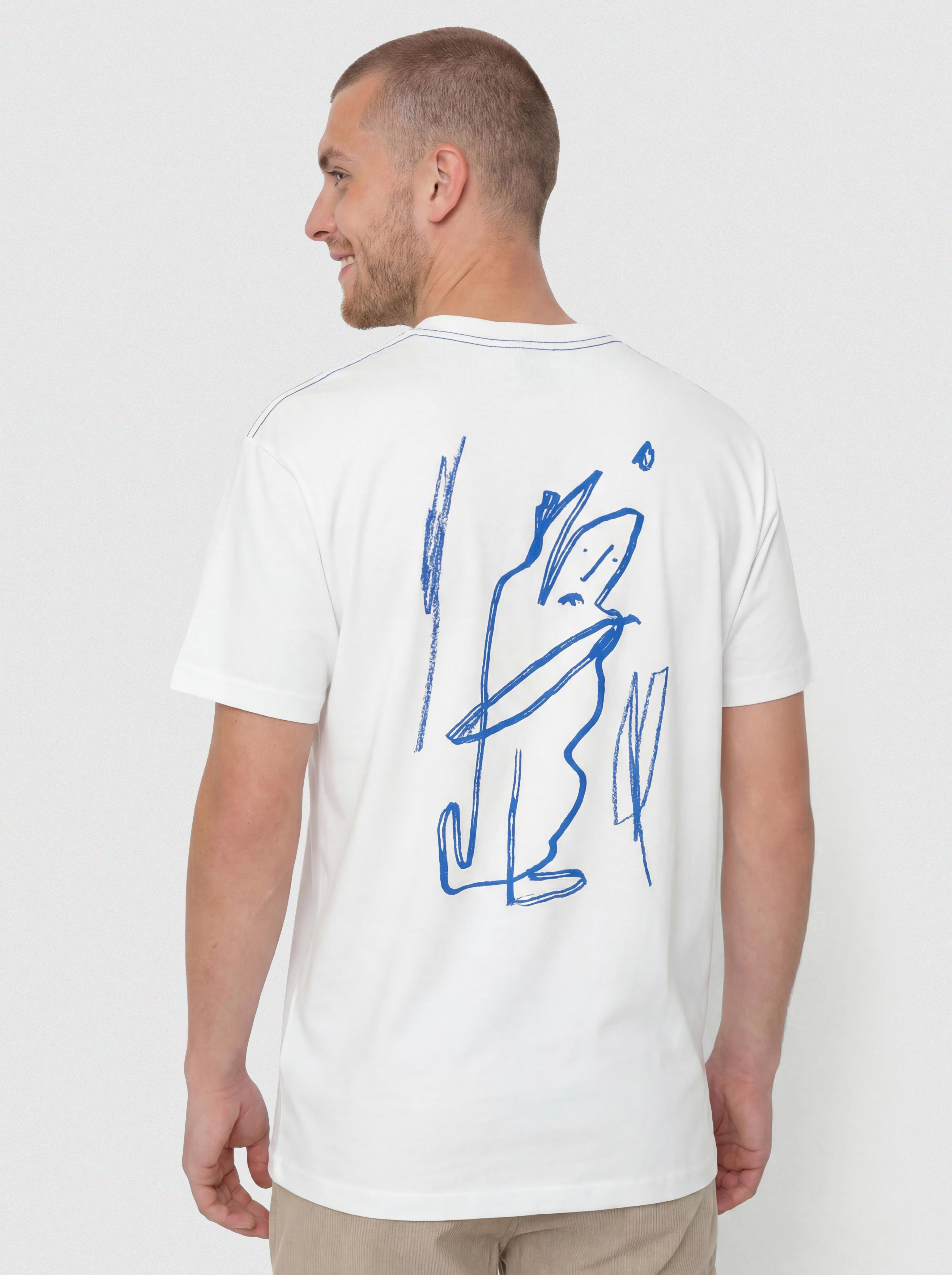 Тениска Polar Skate Contrast Doodle (white/ultramarine)