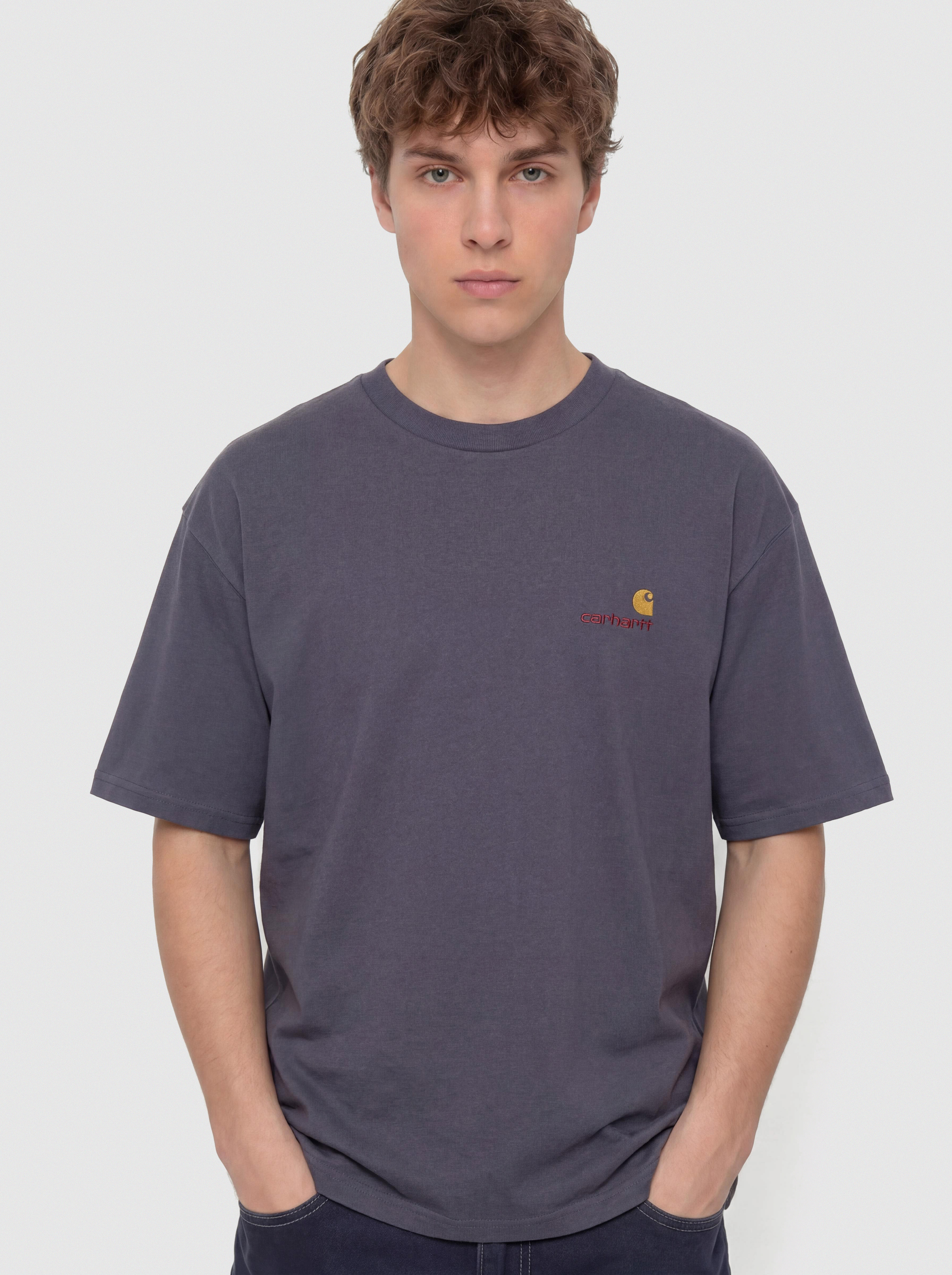 Тениска Carhartt WIP American Script (shady purple)