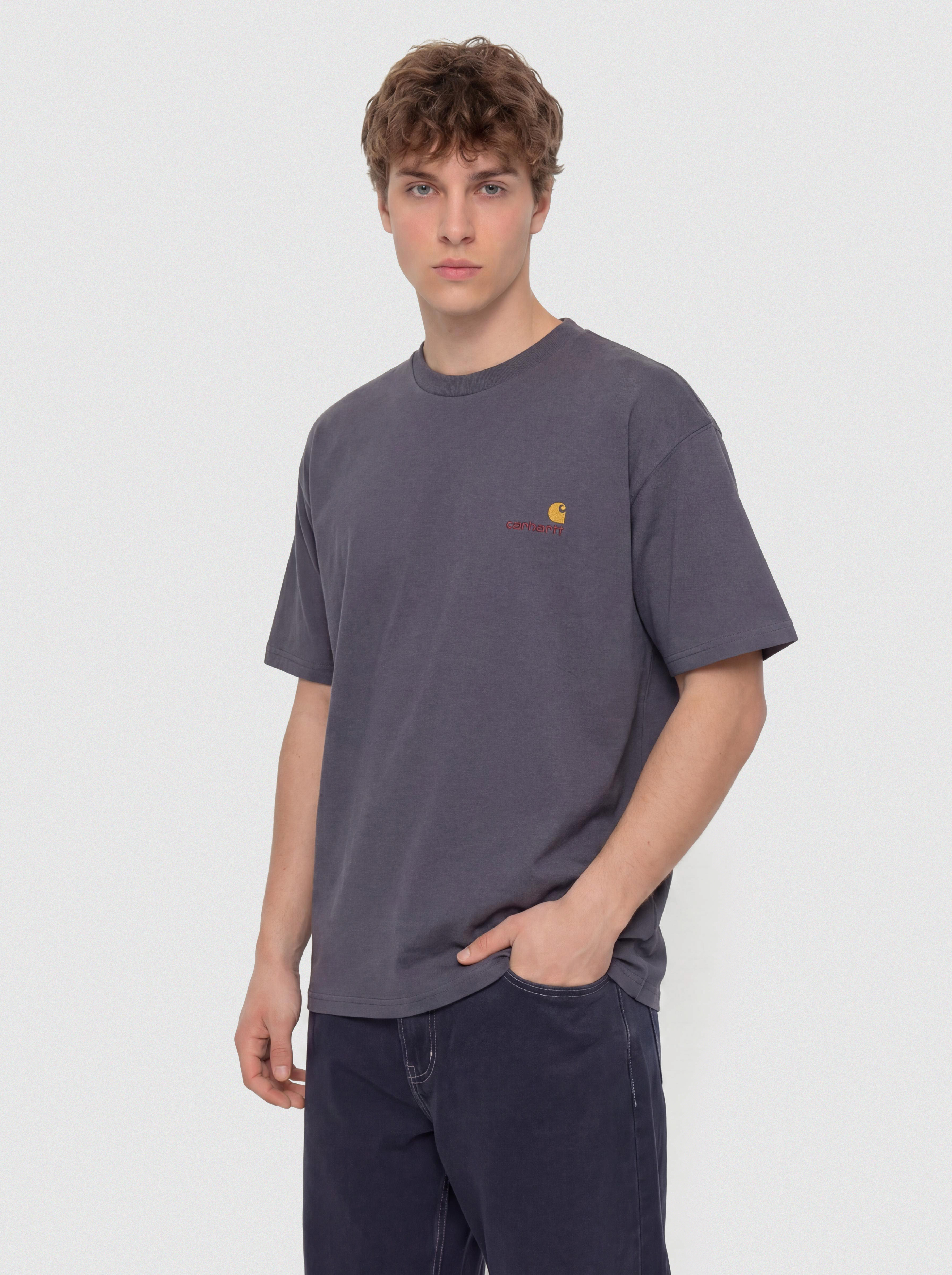 Тениска Carhartt WIP American Script (shady purple)