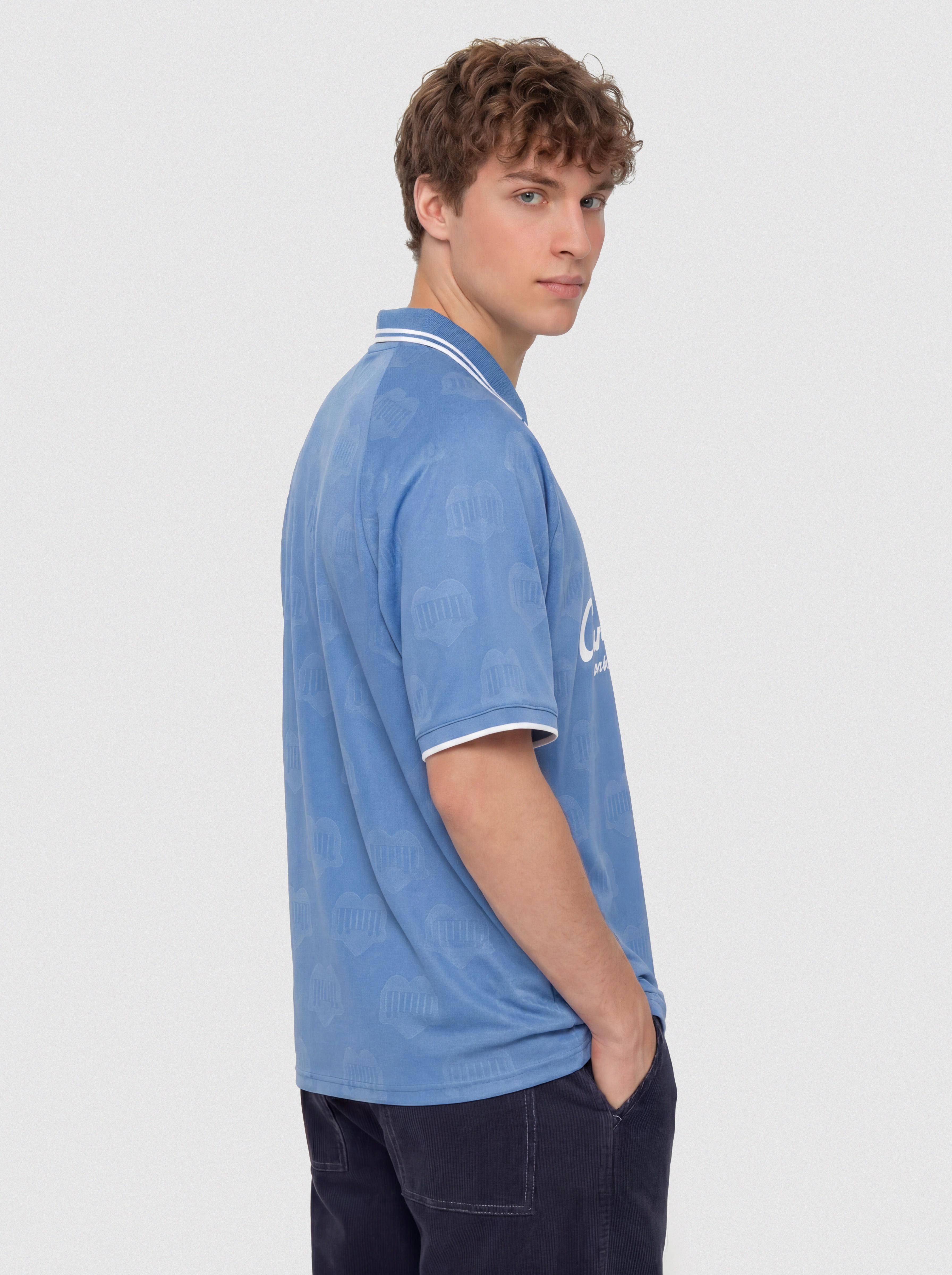 Тениска Carhartt WIP Terrace Football (heart train jacquard curacao)
