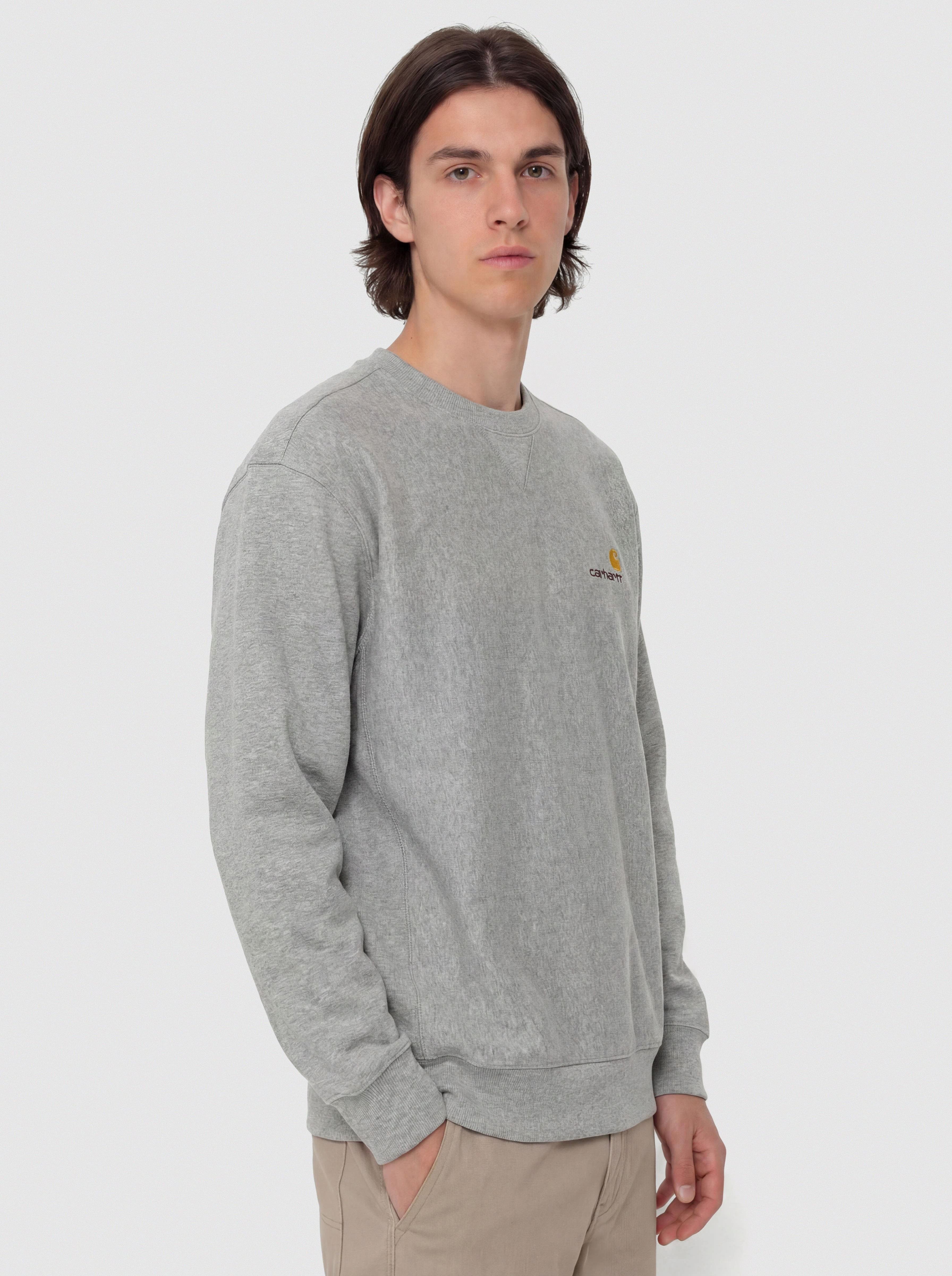 Суитшърт Carhartt WIP American Script (grey heather)