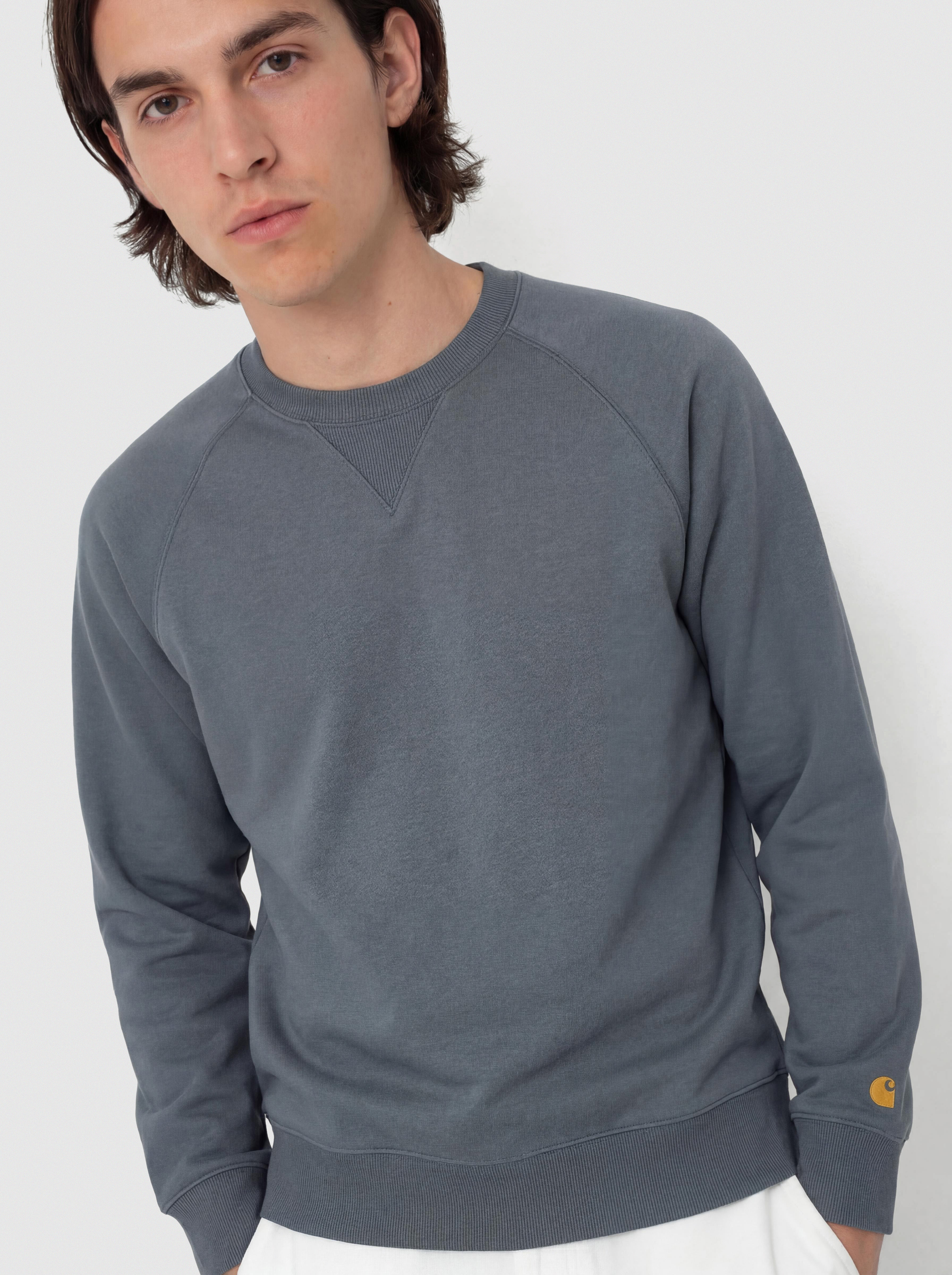 Суитшърт Carhartt WIP Chase (cozy blue/gold)