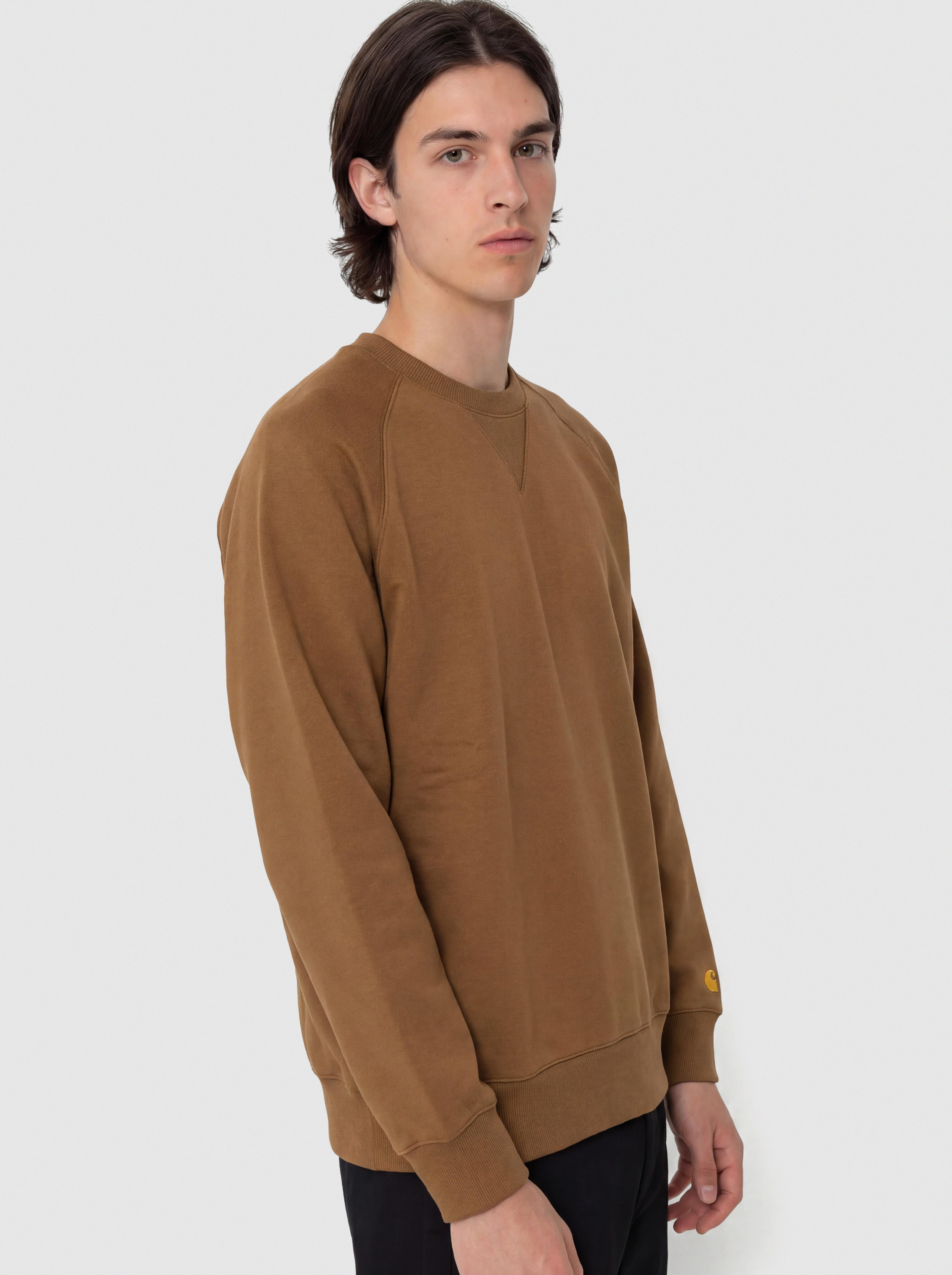Суитшърт Carhartt WIP Chase (hamilton brown/gold)