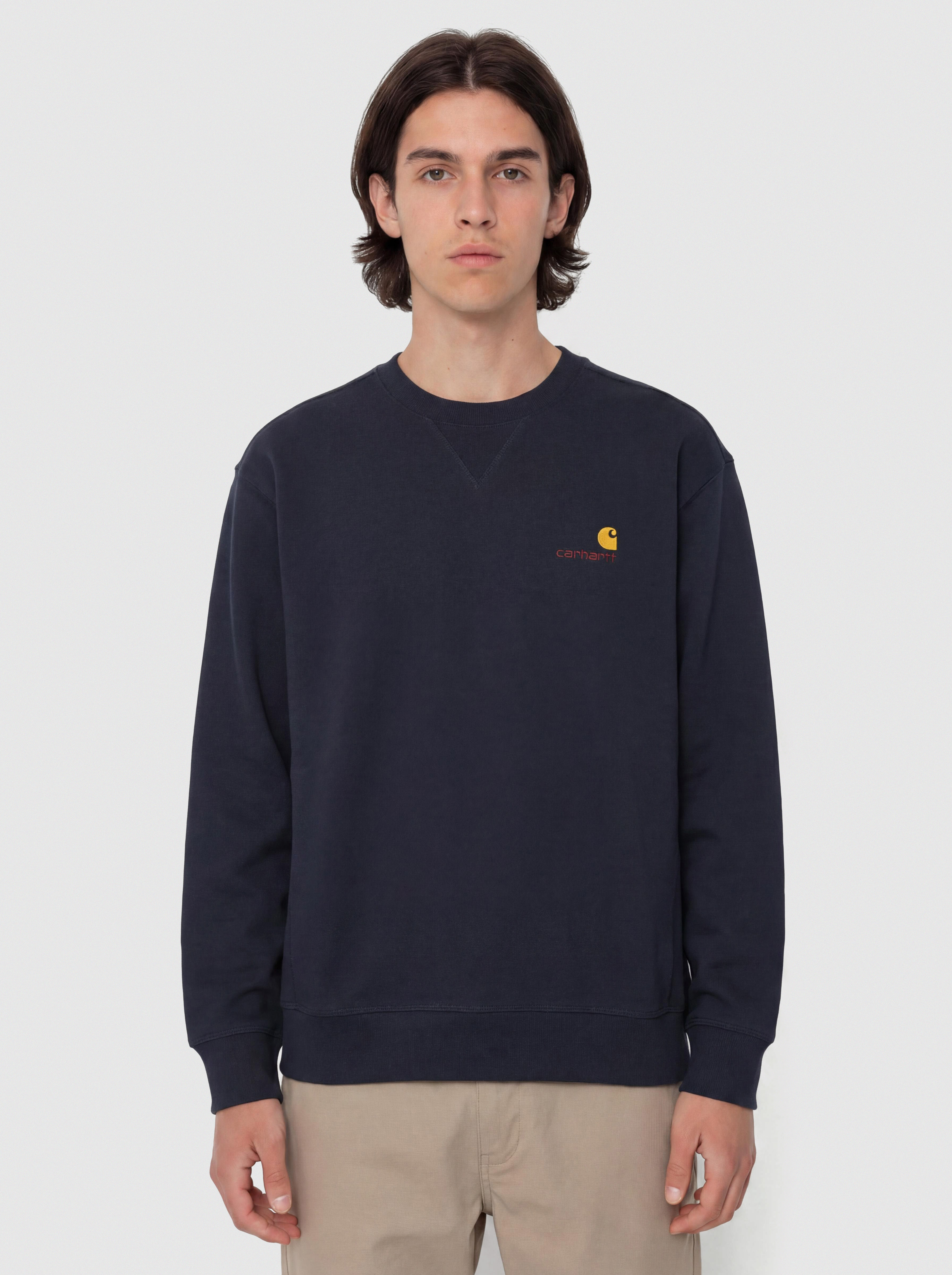 Суитшърт Carhartt WIP American Script (deep night)