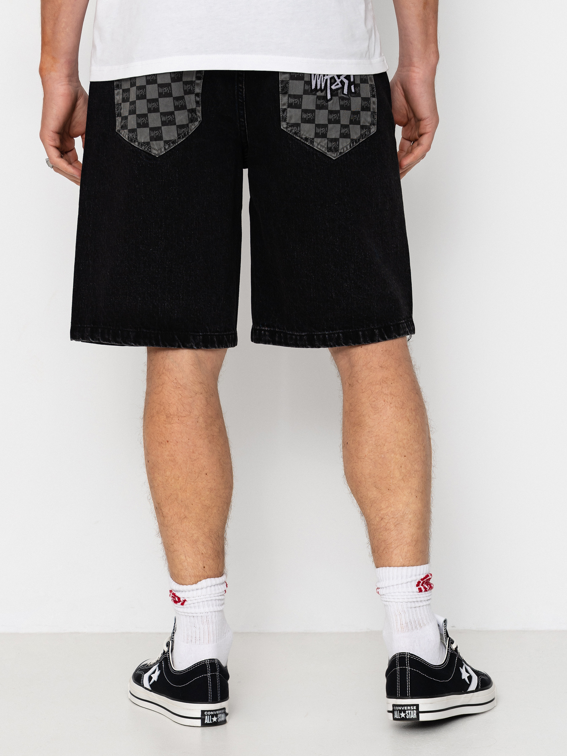 Къси панталони MassDnm Jeans Higher (black washed)
