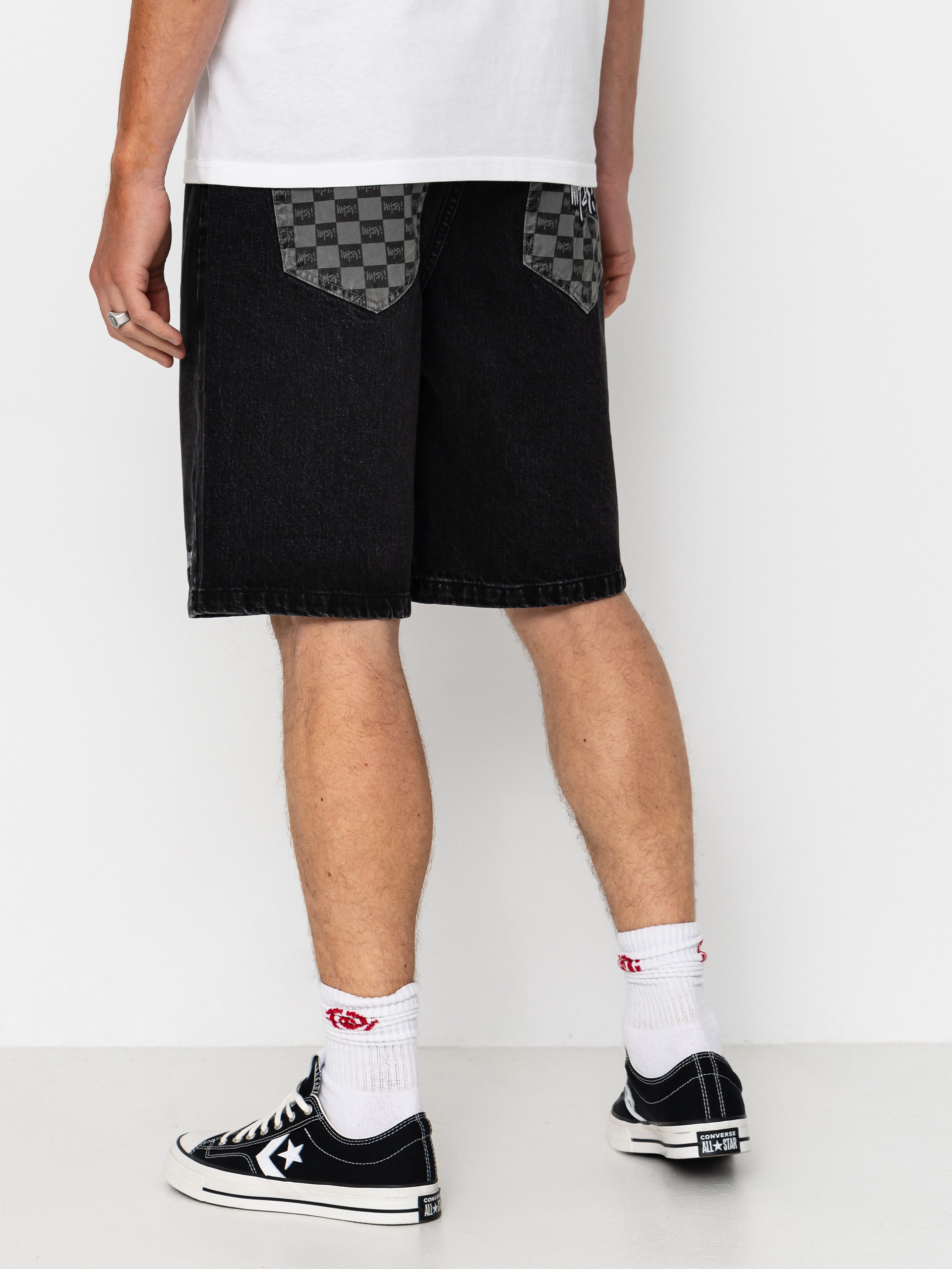 Къси панталони MassDnm Jeans Higher (black washed)