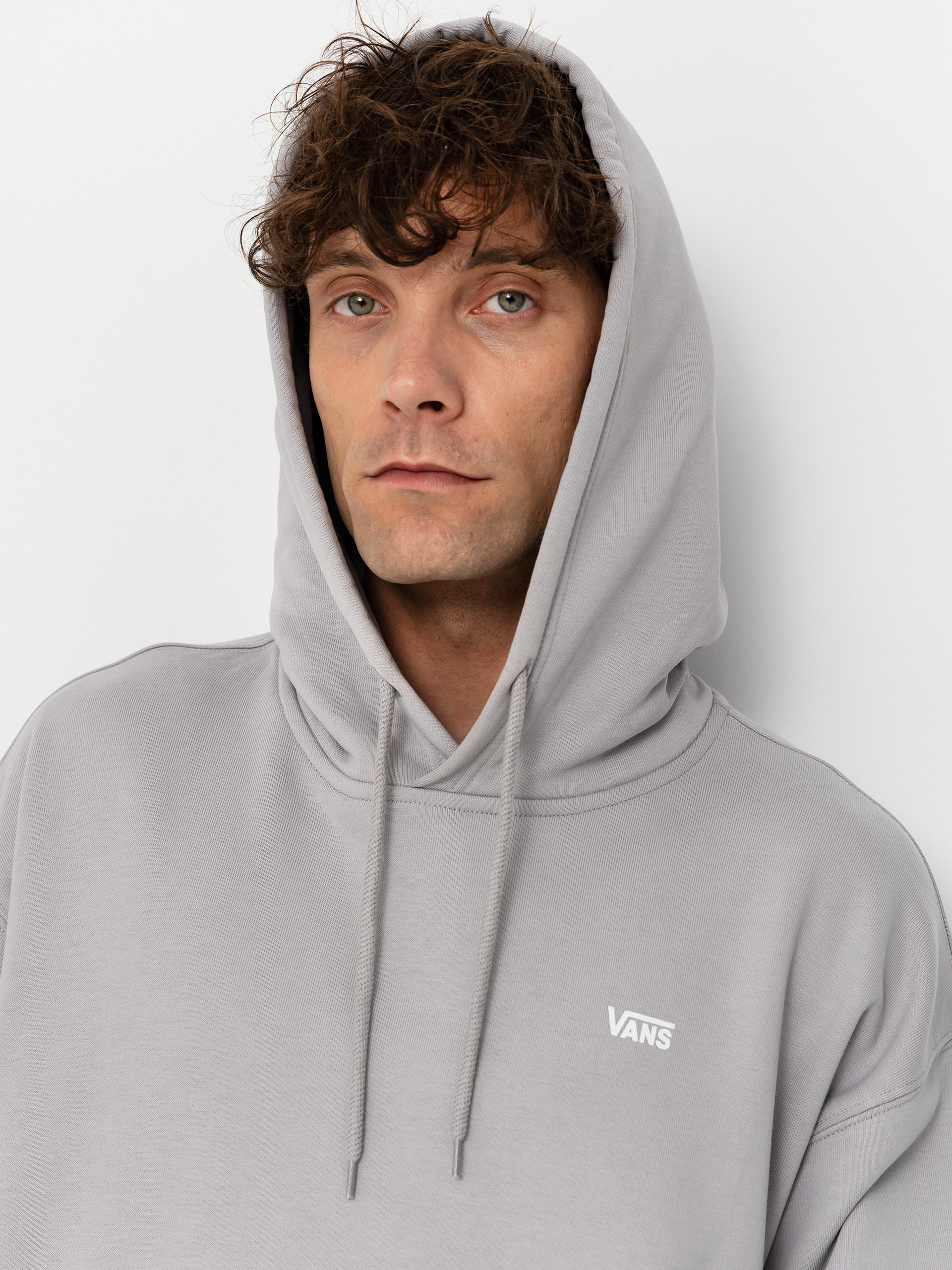 Суитшърт с качулка Vans Left Chest HD (light grey)