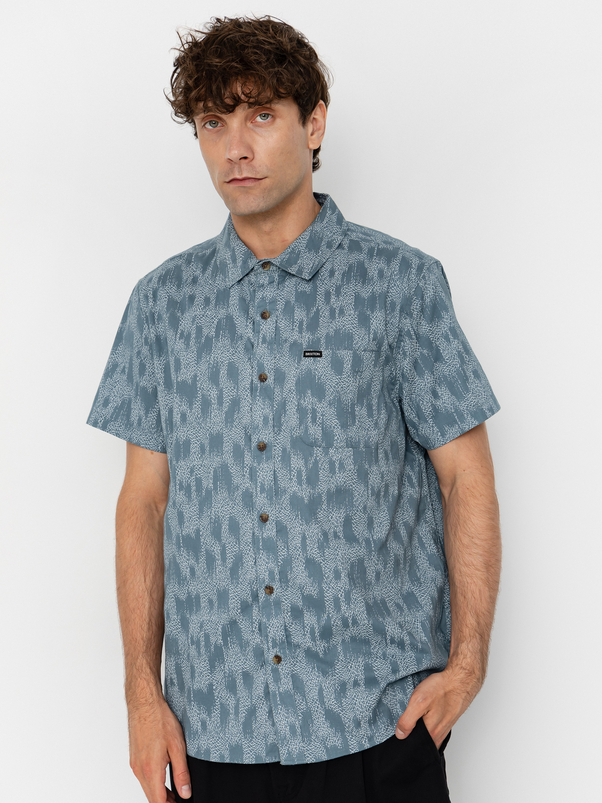 Риза Brixton Charter Print (trooper crackle paint)