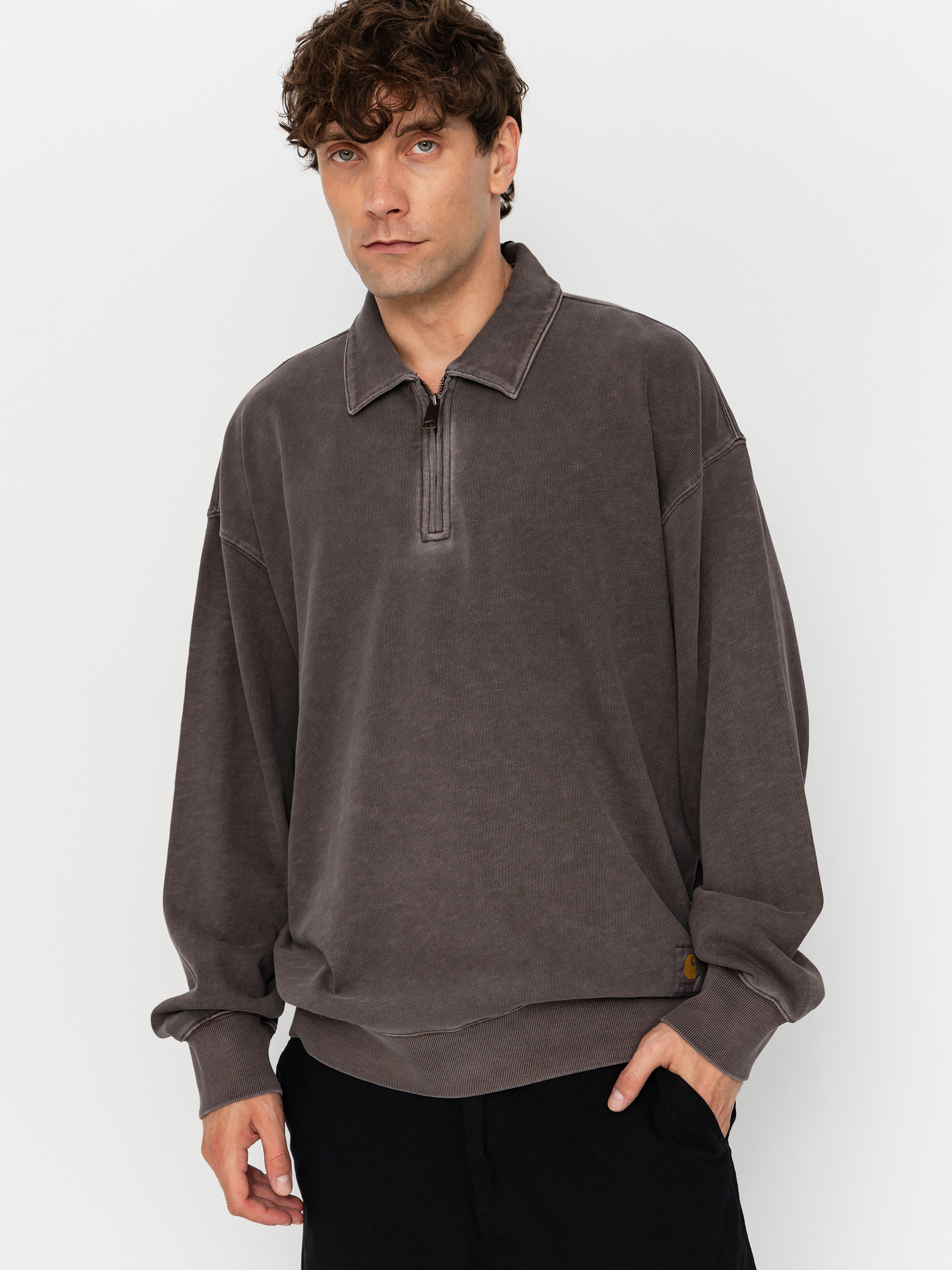 Суитшърт Carhartt WIP Harper Polo (tobacco)