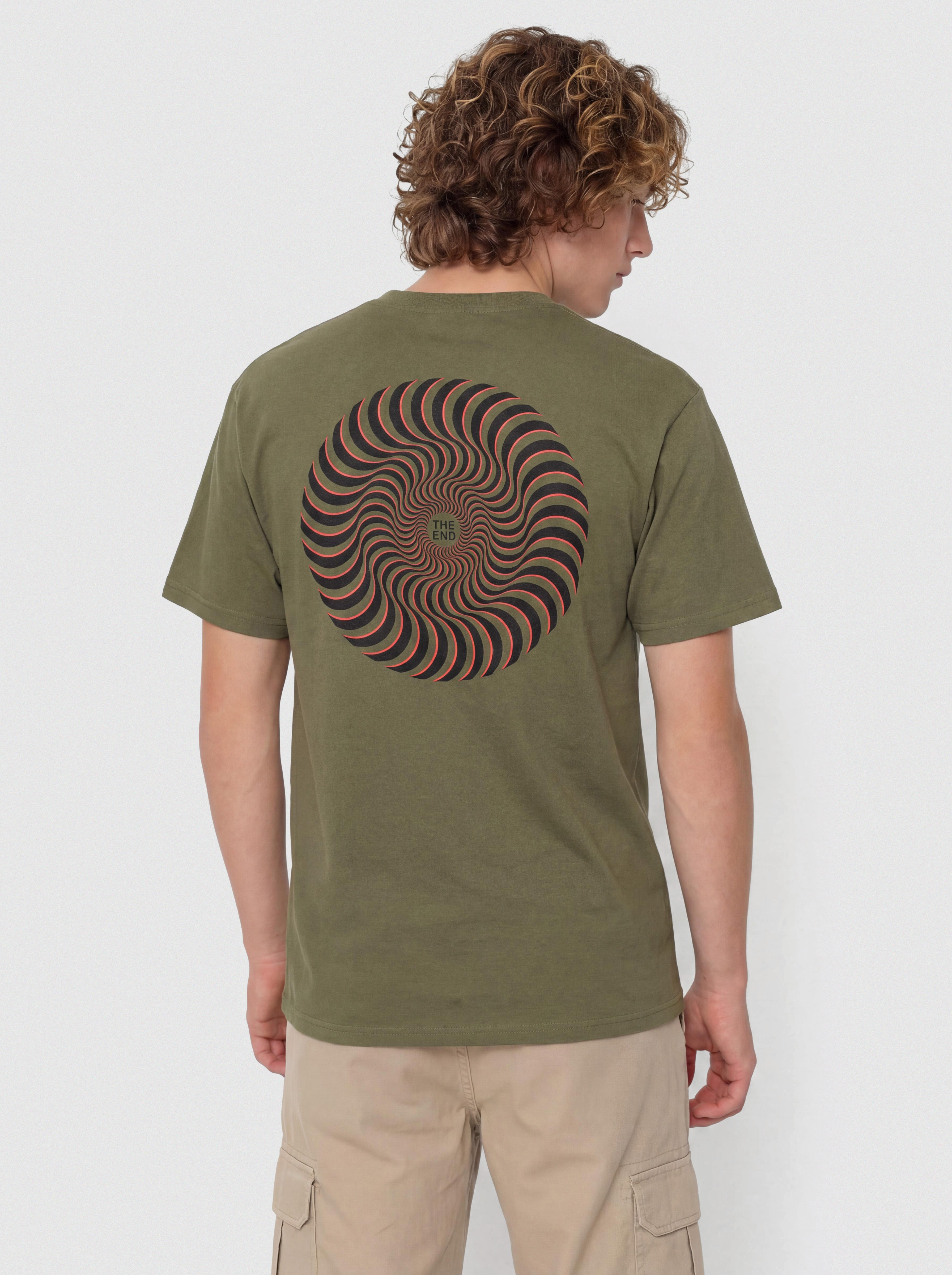 Тениска Spitfire Classic Swirl Overlay (military green w/black red prints)
