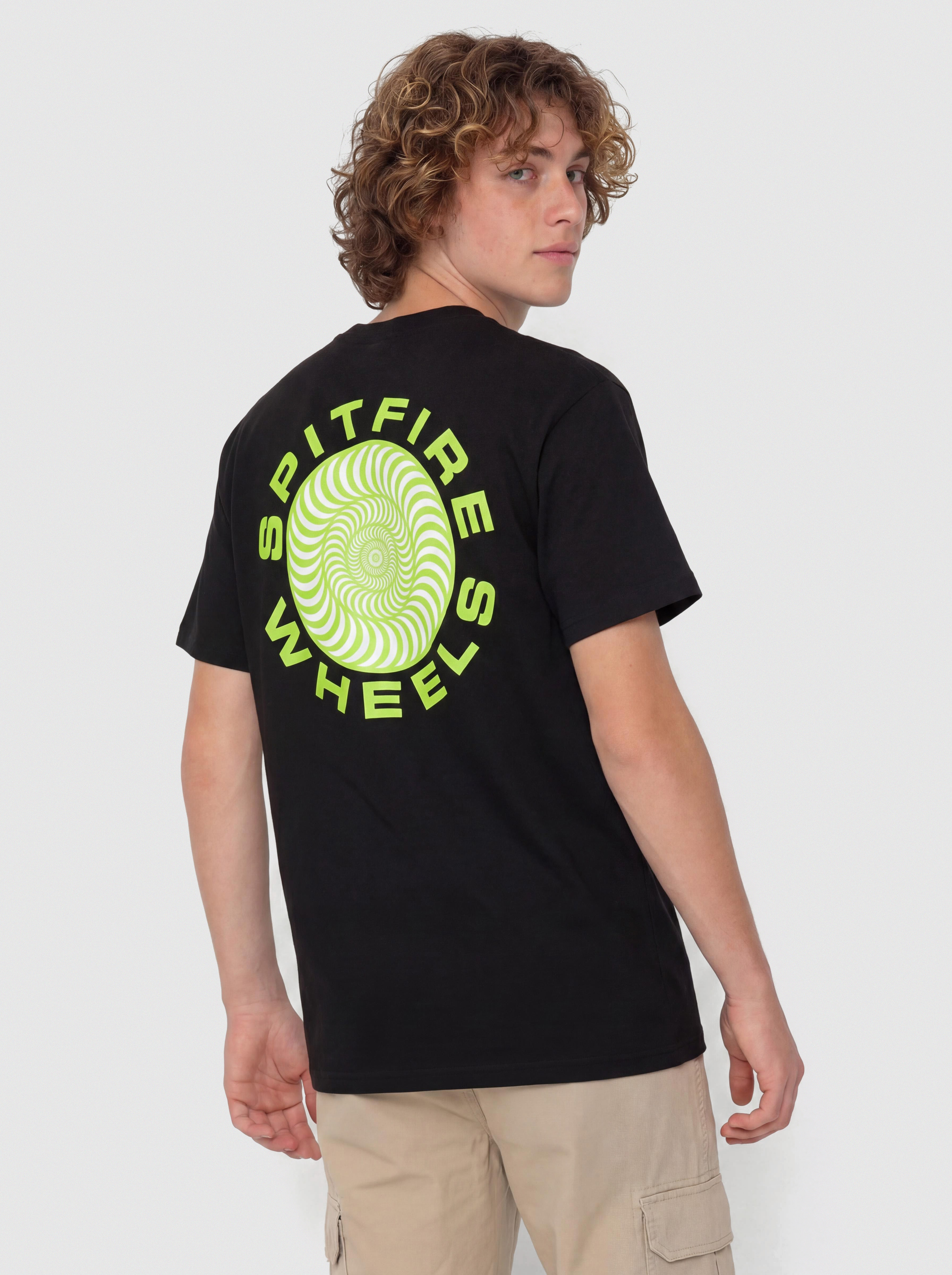 Тениска Spitfire Classic 87 Swirl Fill (black w/green white prints)