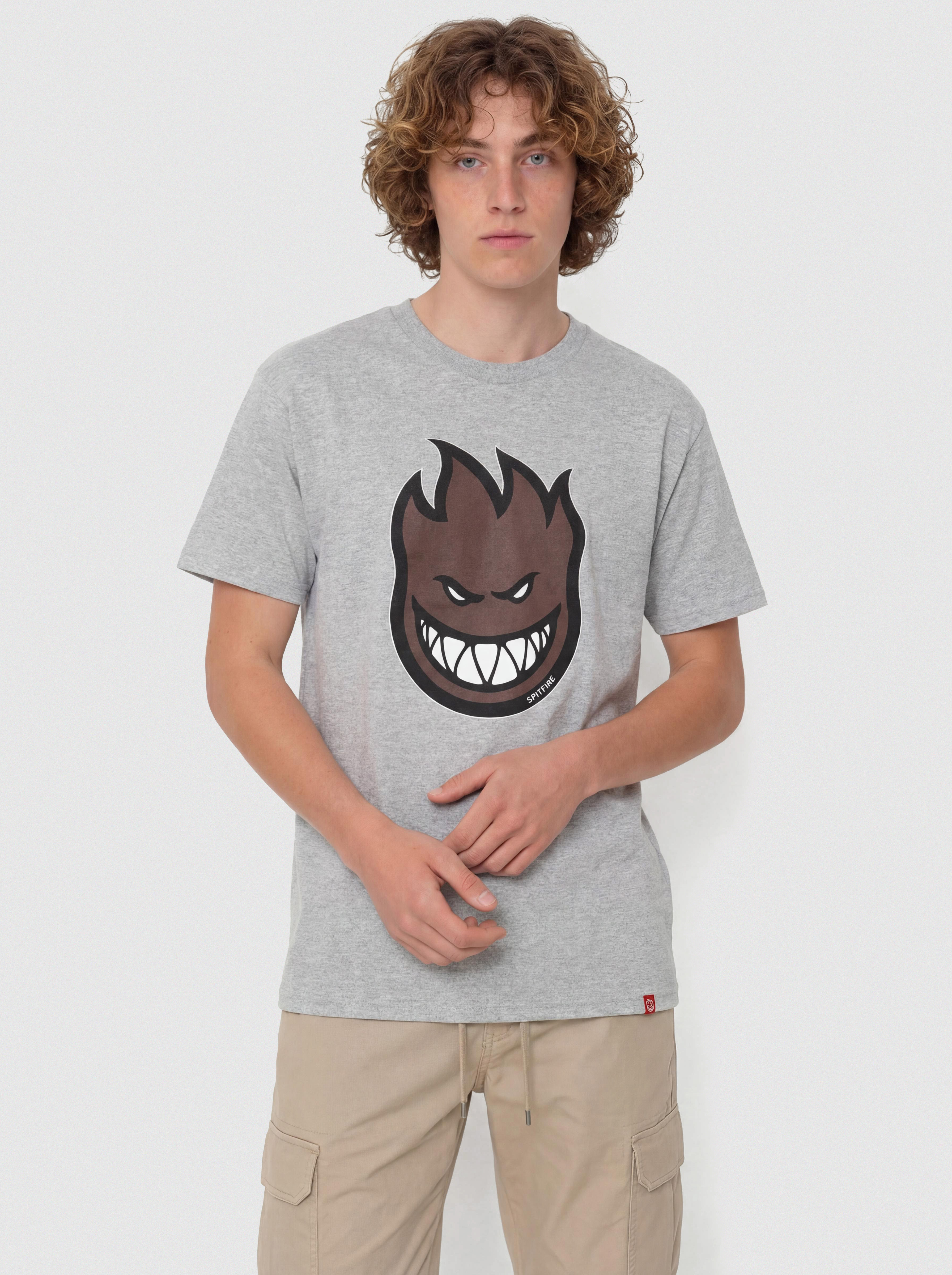 Тениска Spitfire Bighead Fill (heather grey w/dark red black & white print)