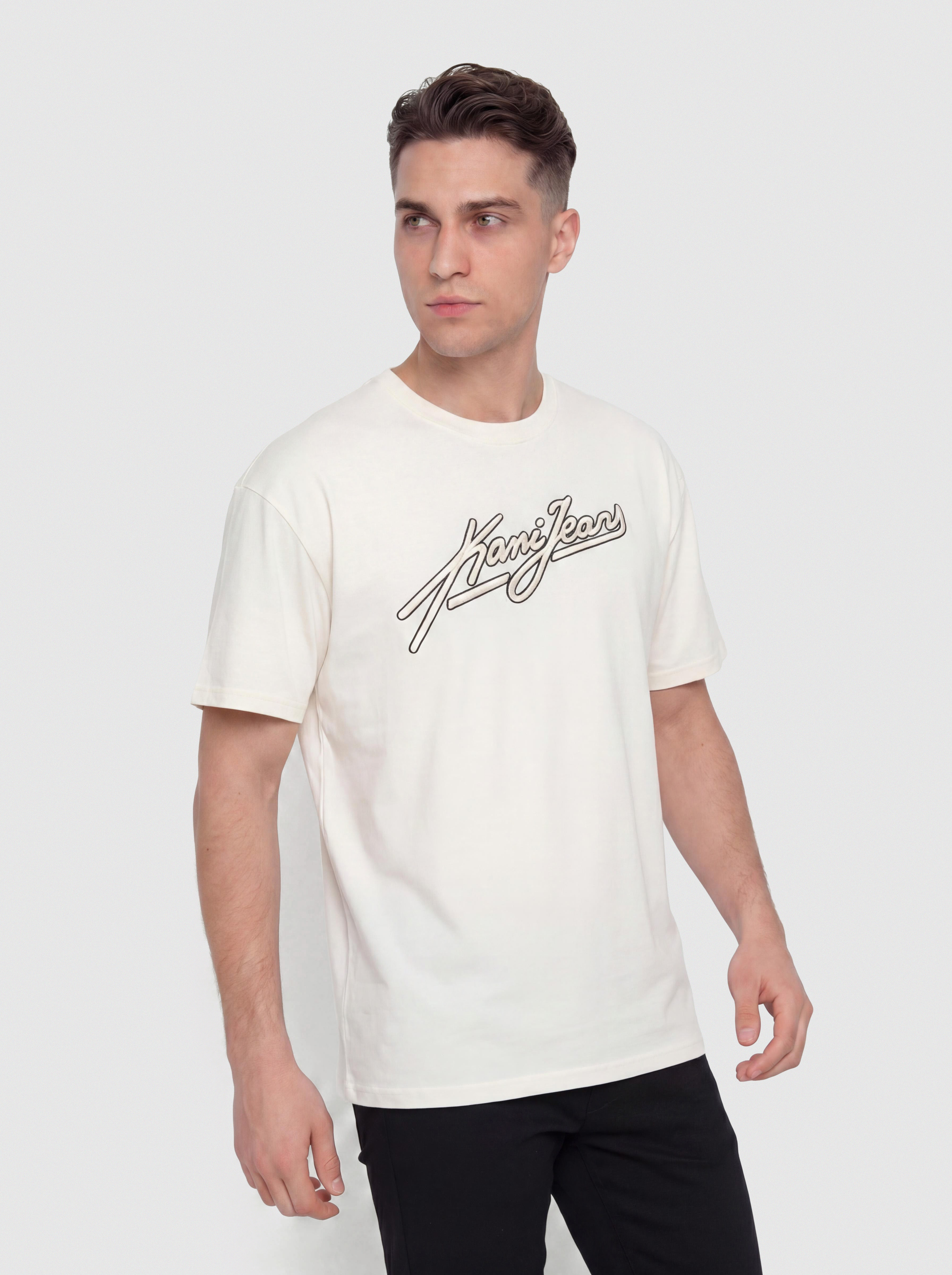 Тениска Karl Kani Jeans Oversized (white)