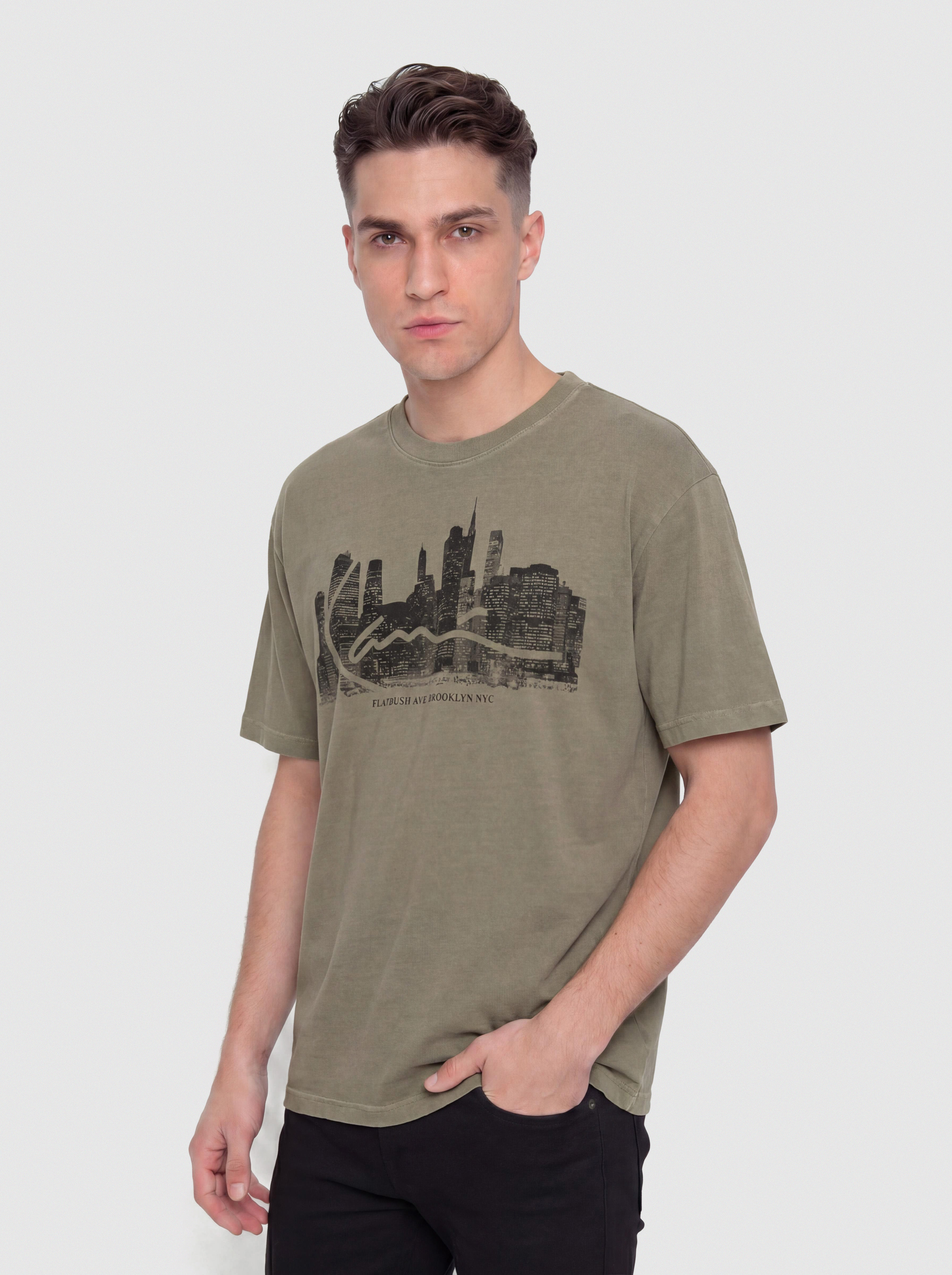 Тениска Karl Kani Signature Skyline Washed Boxy (green)