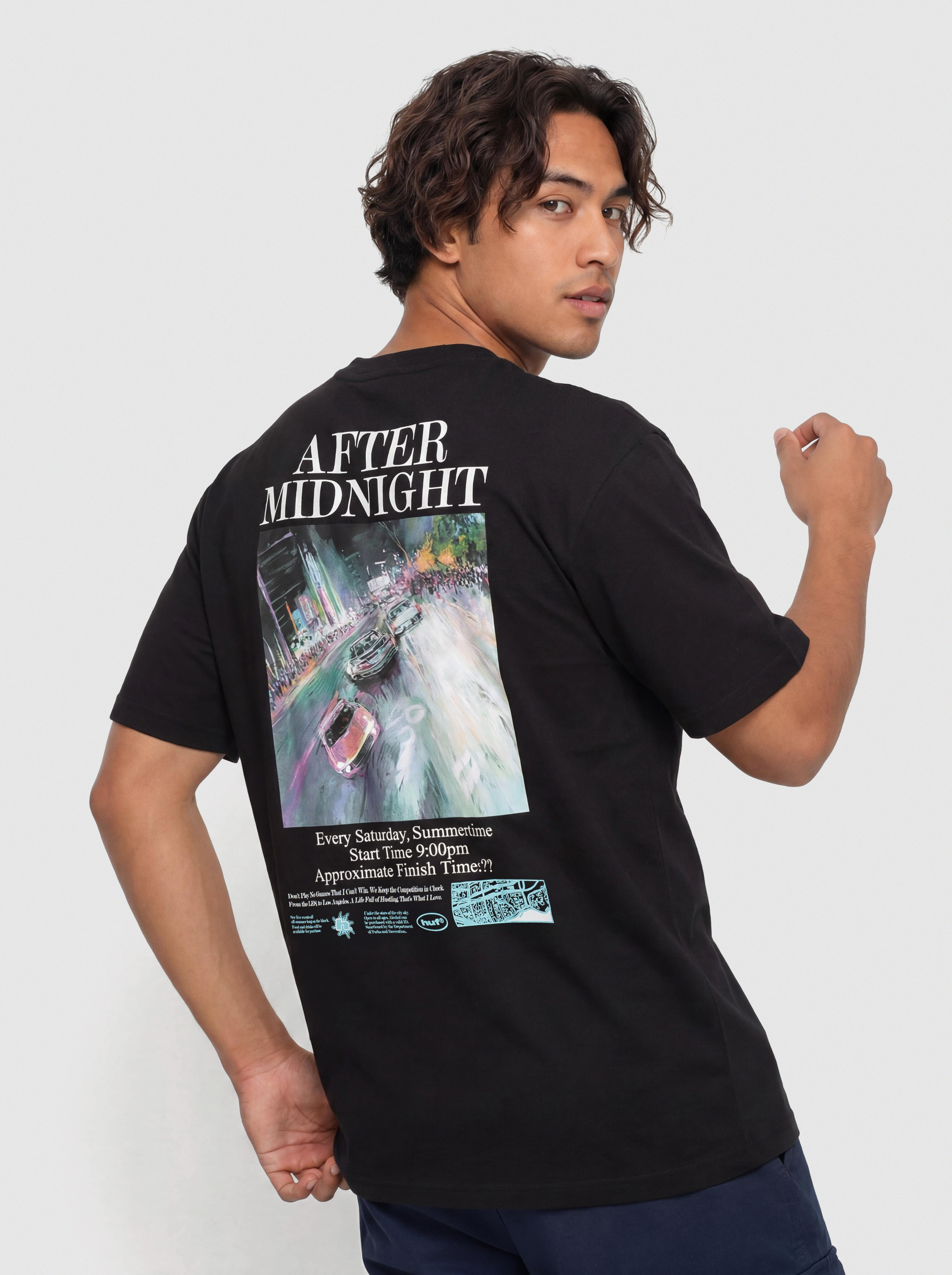 Тениска HUF After Midnight (black)
