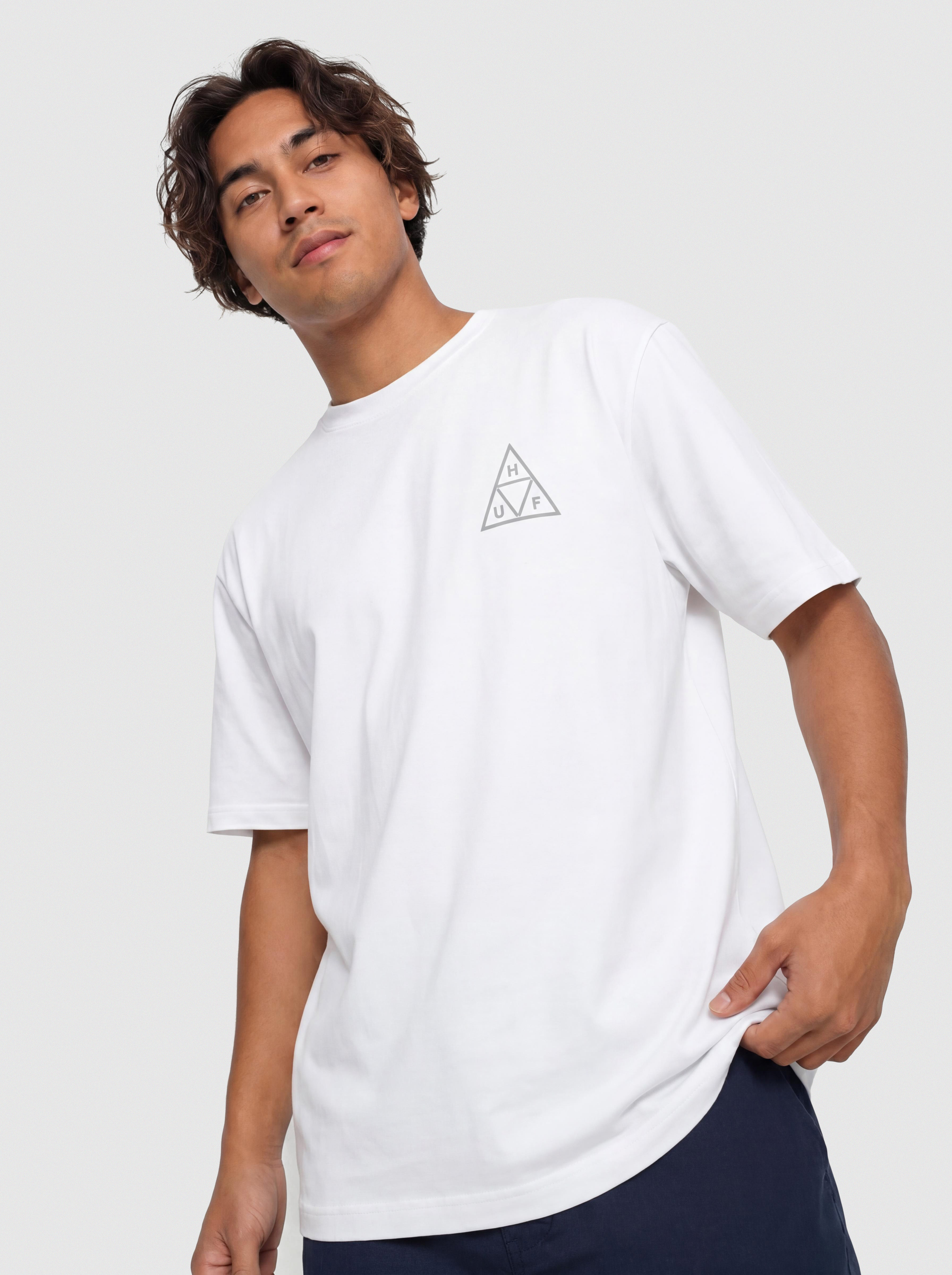 Тениска HUF Triple Triangle (white/grey)