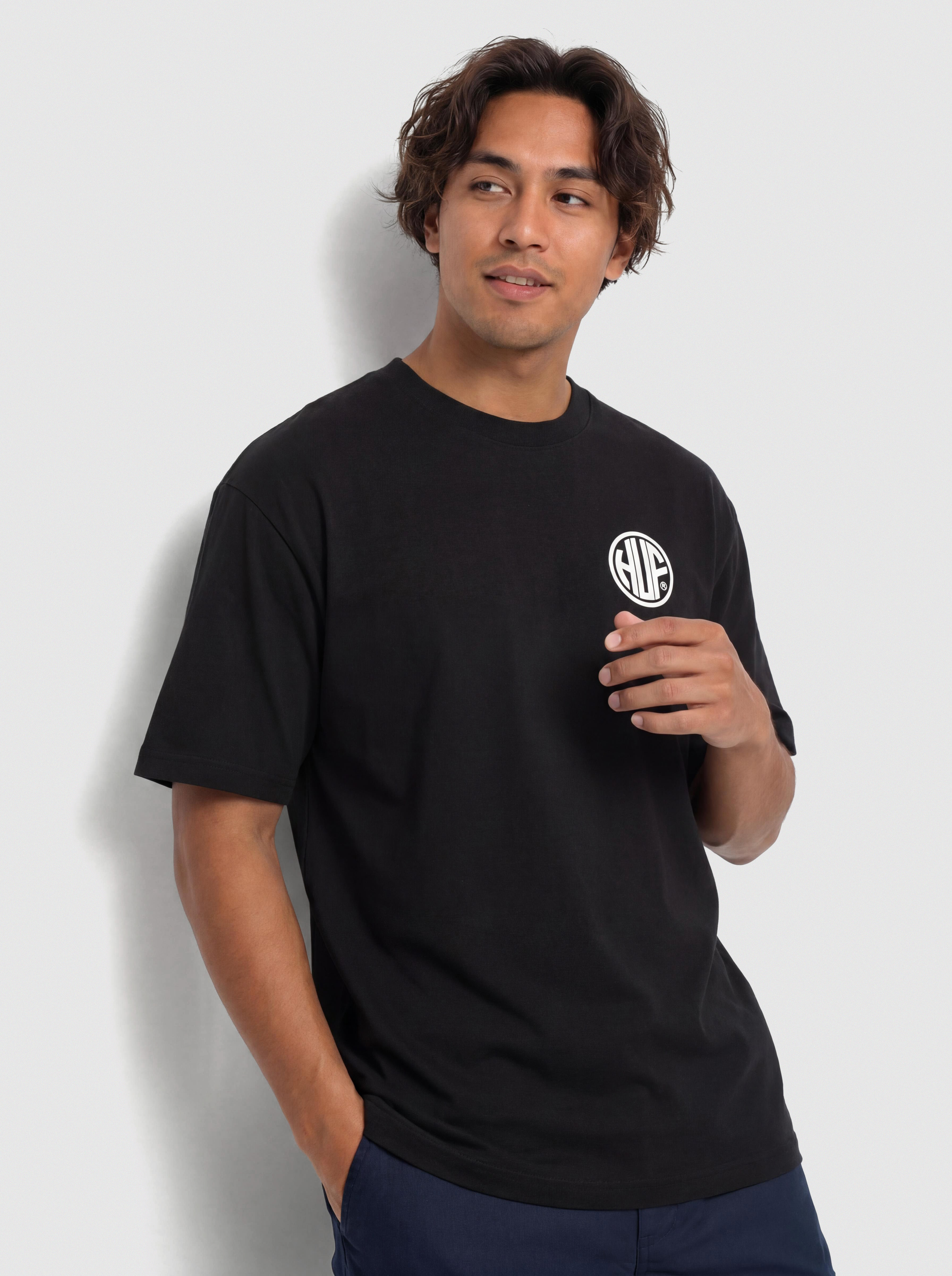 Тениска HUF Regional (black/white)