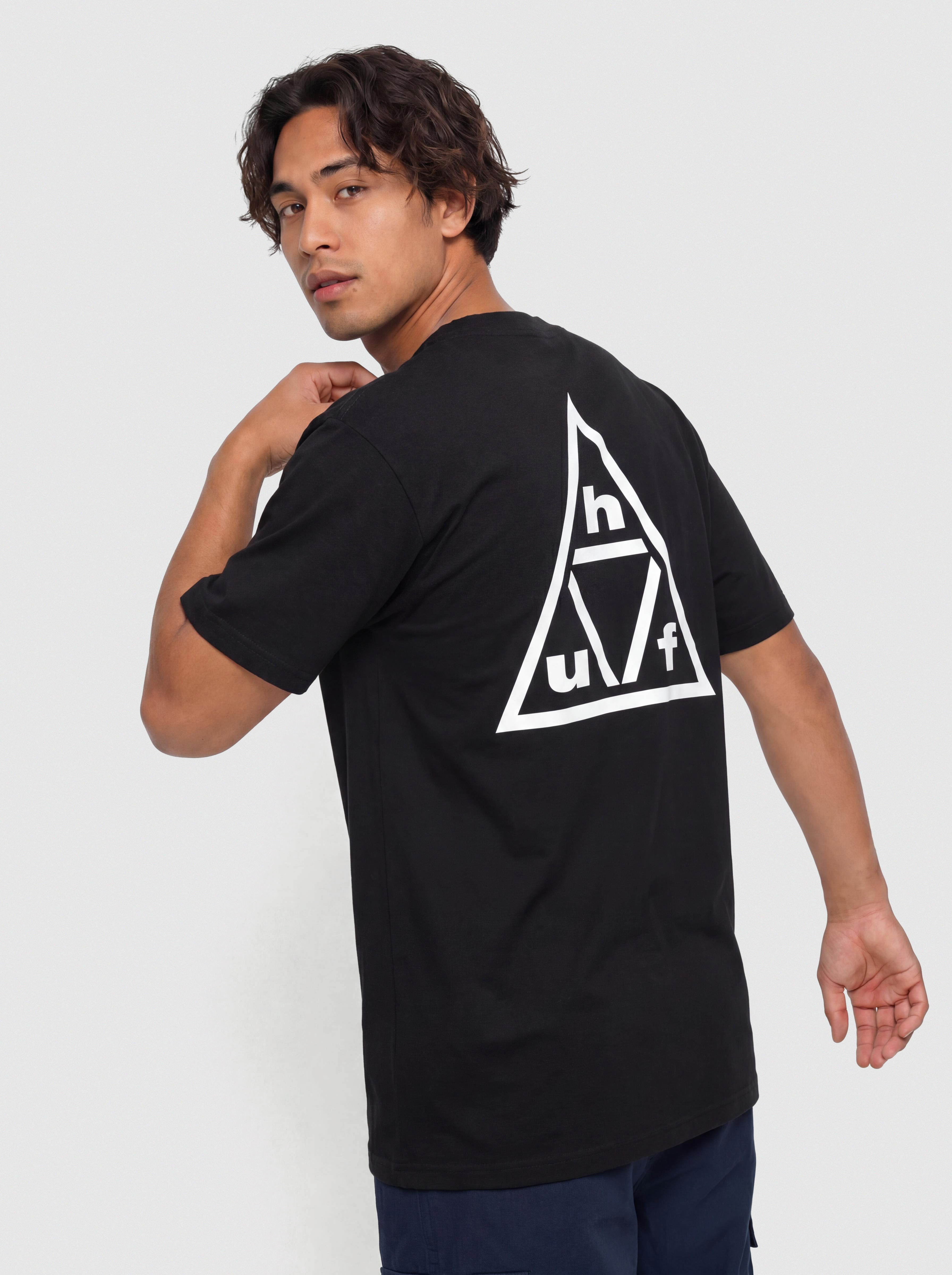 Тениска HUF Triple Triangle (black/white)