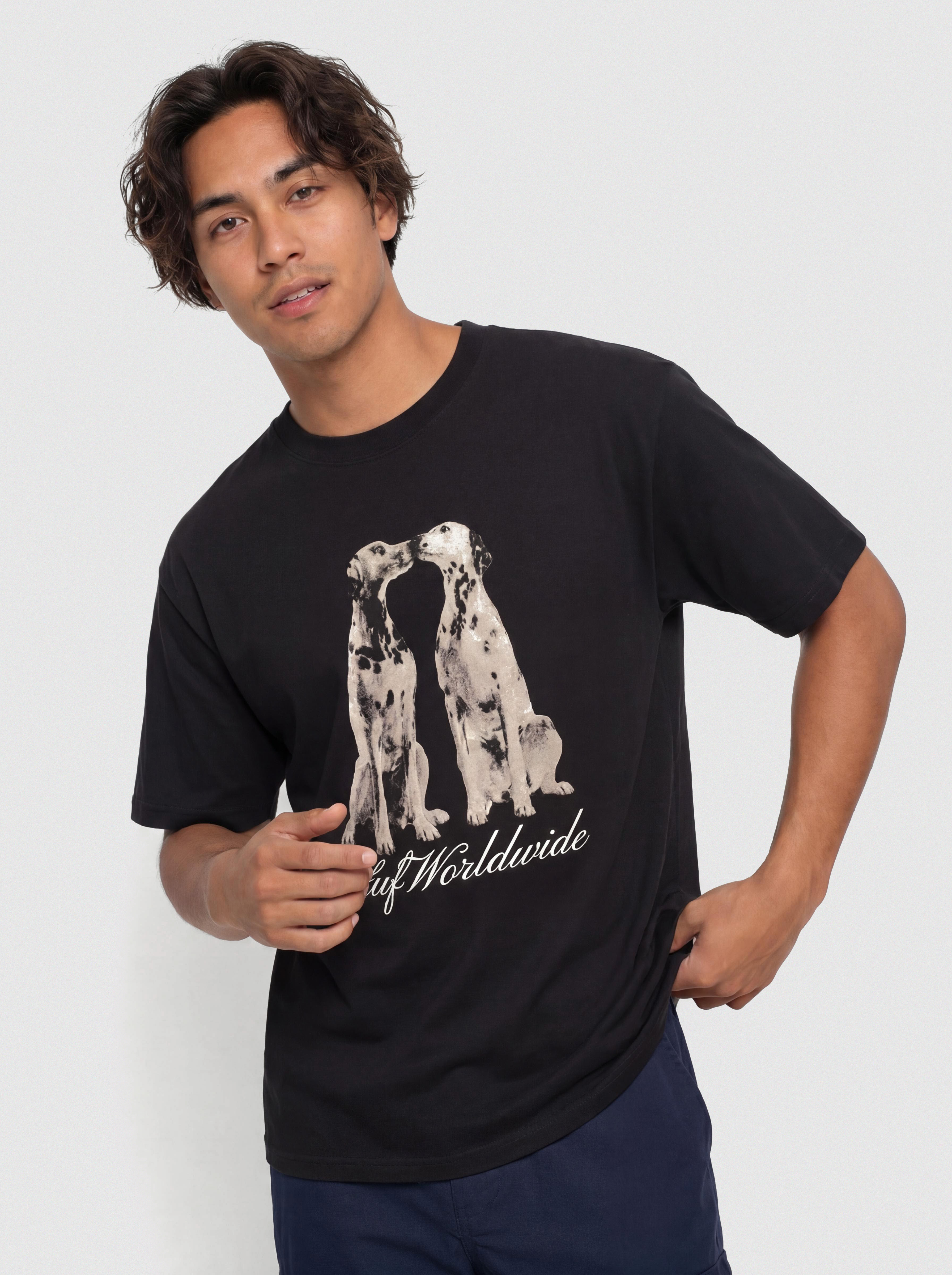 Тениска HUF Dogged (black)