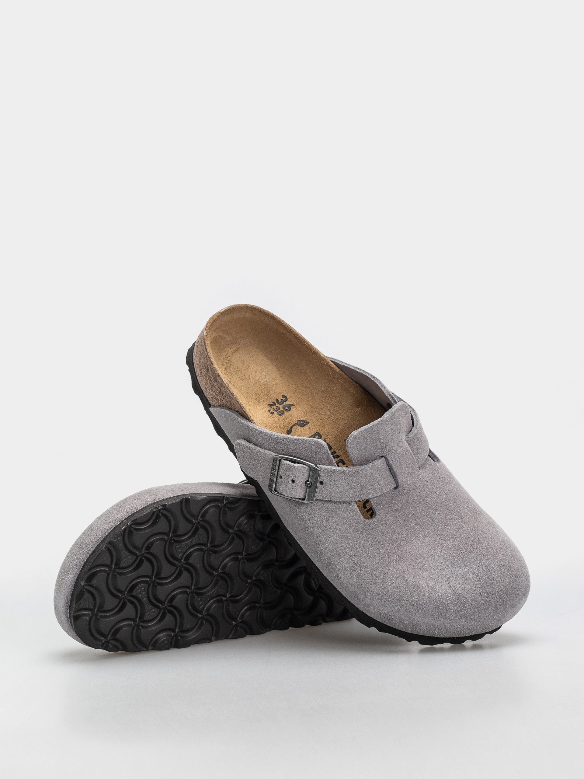 Чехли Birkenstock Boston Suede Leather Narrow (lavender sky)