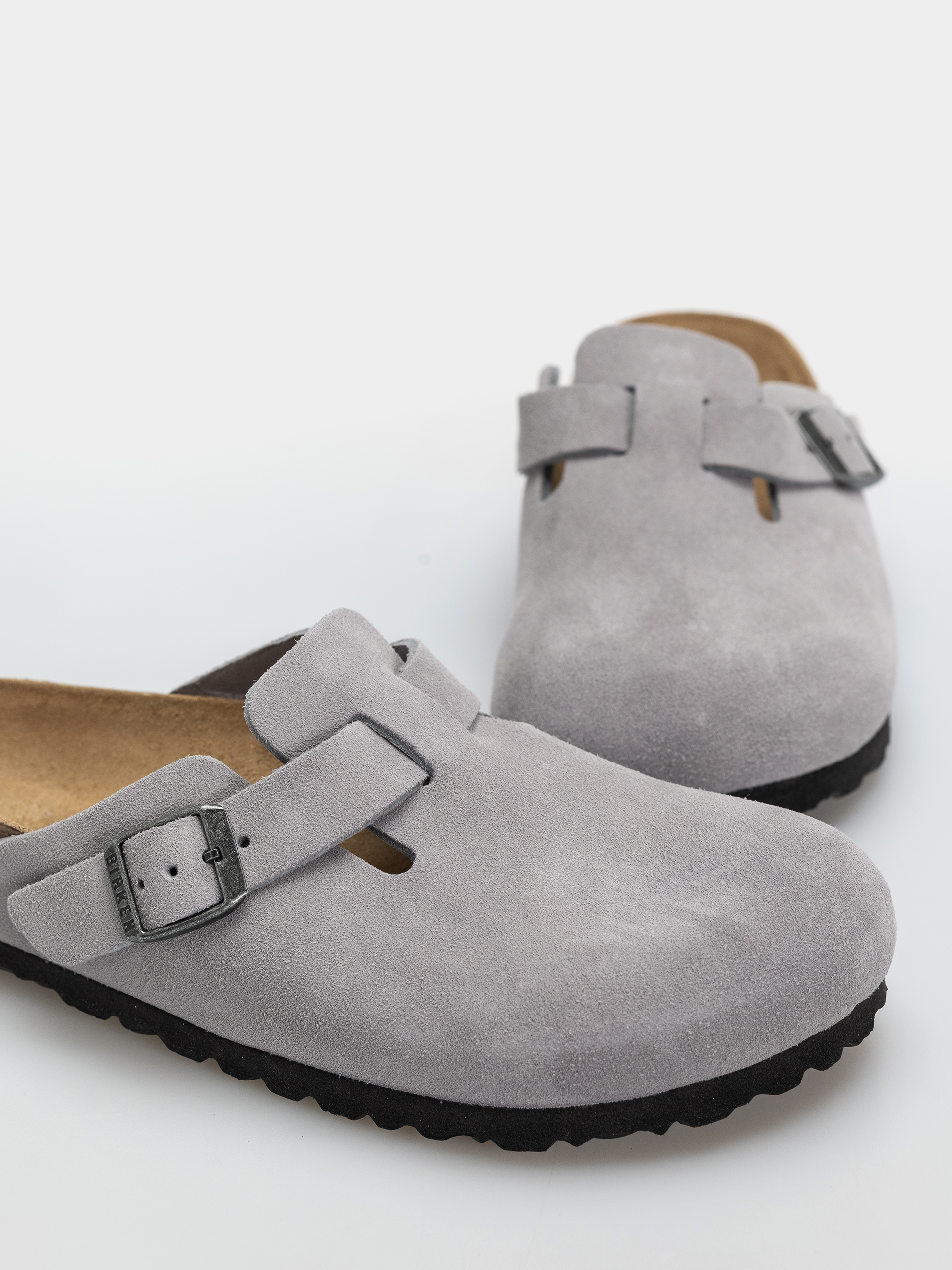 Чехли Birkenstock Boston Suede Leather Narrow (lavender sky)