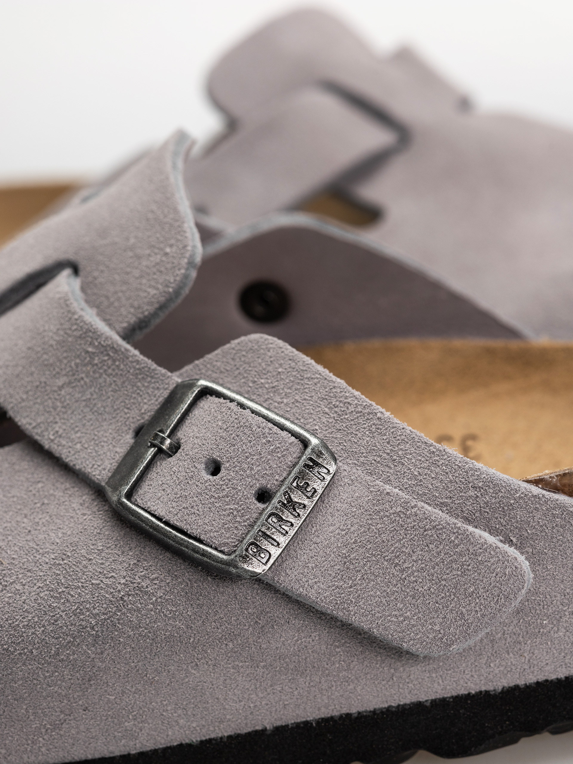 Чехли Birkenstock Boston Suede Leather Narrow (lavender sky)