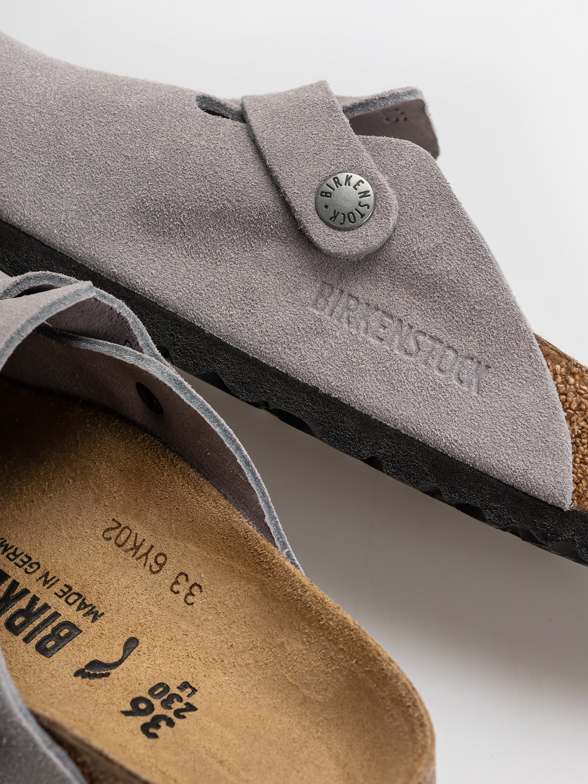 Чехли Birkenstock Boston Suede Leather Narrow (lavender sky)