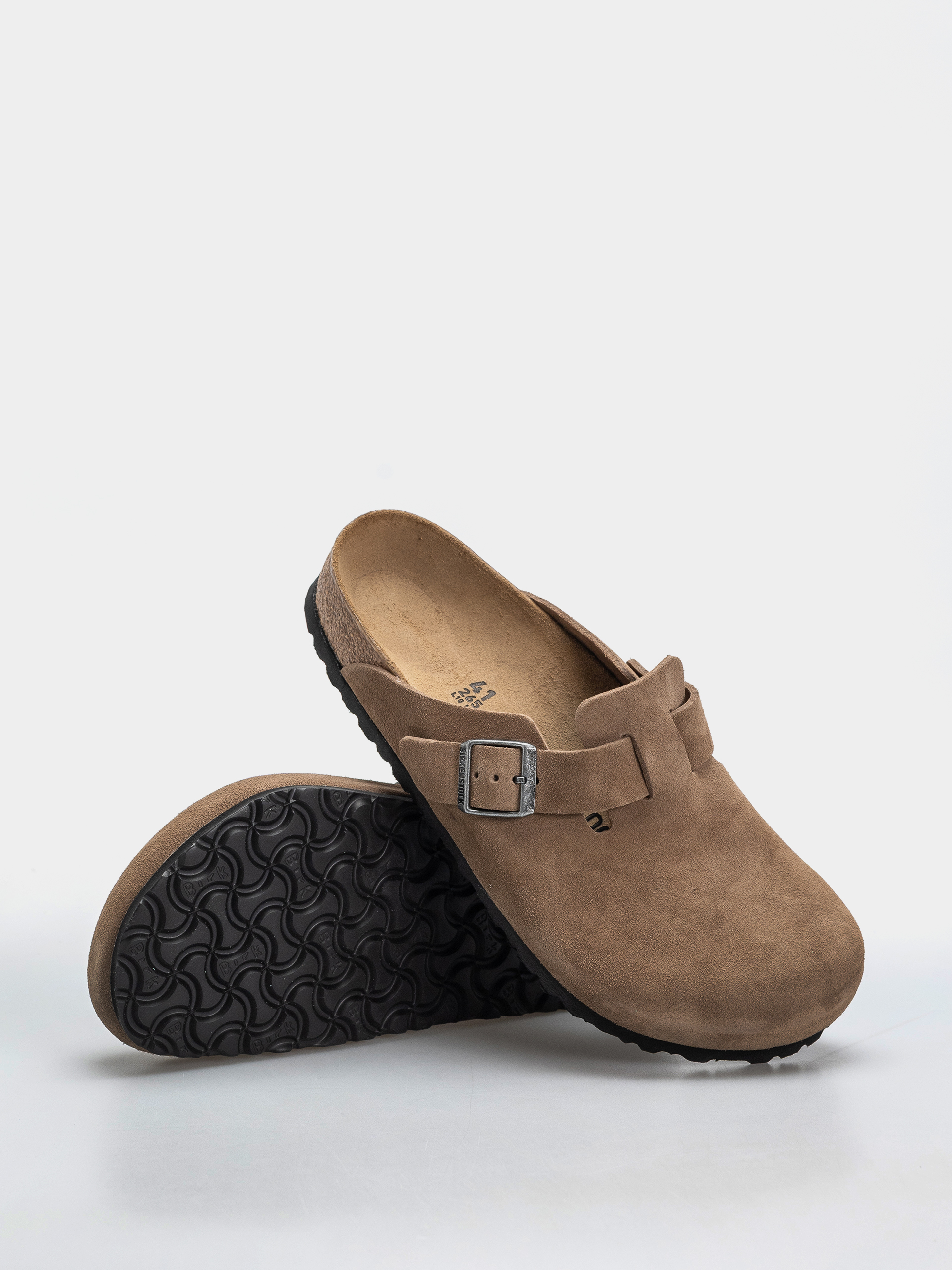 Чехли Birkenstock Boston Suede Leather Regular (dark tea)