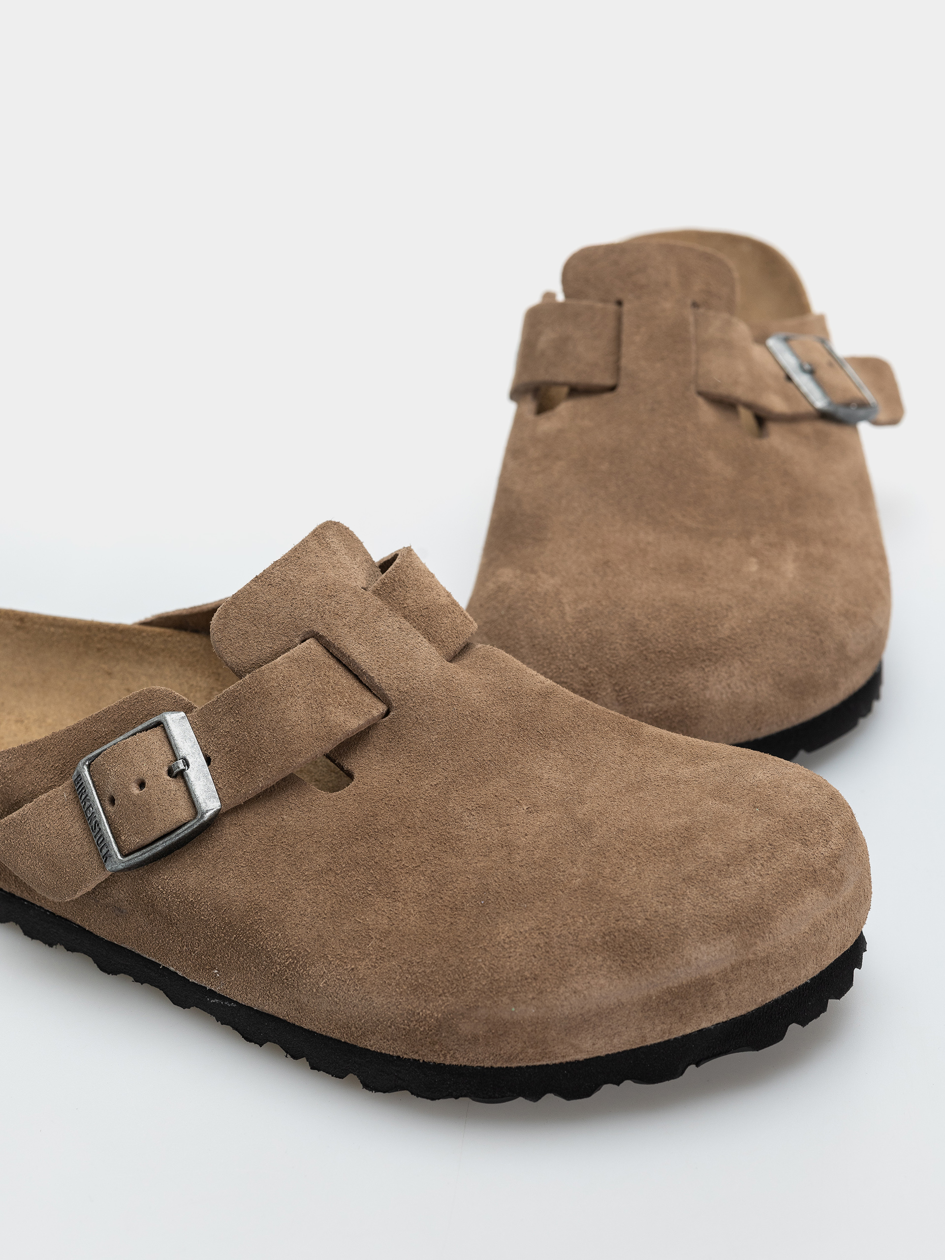 Чехли Birkenstock Boston Suede Leather Regular (dark tea)