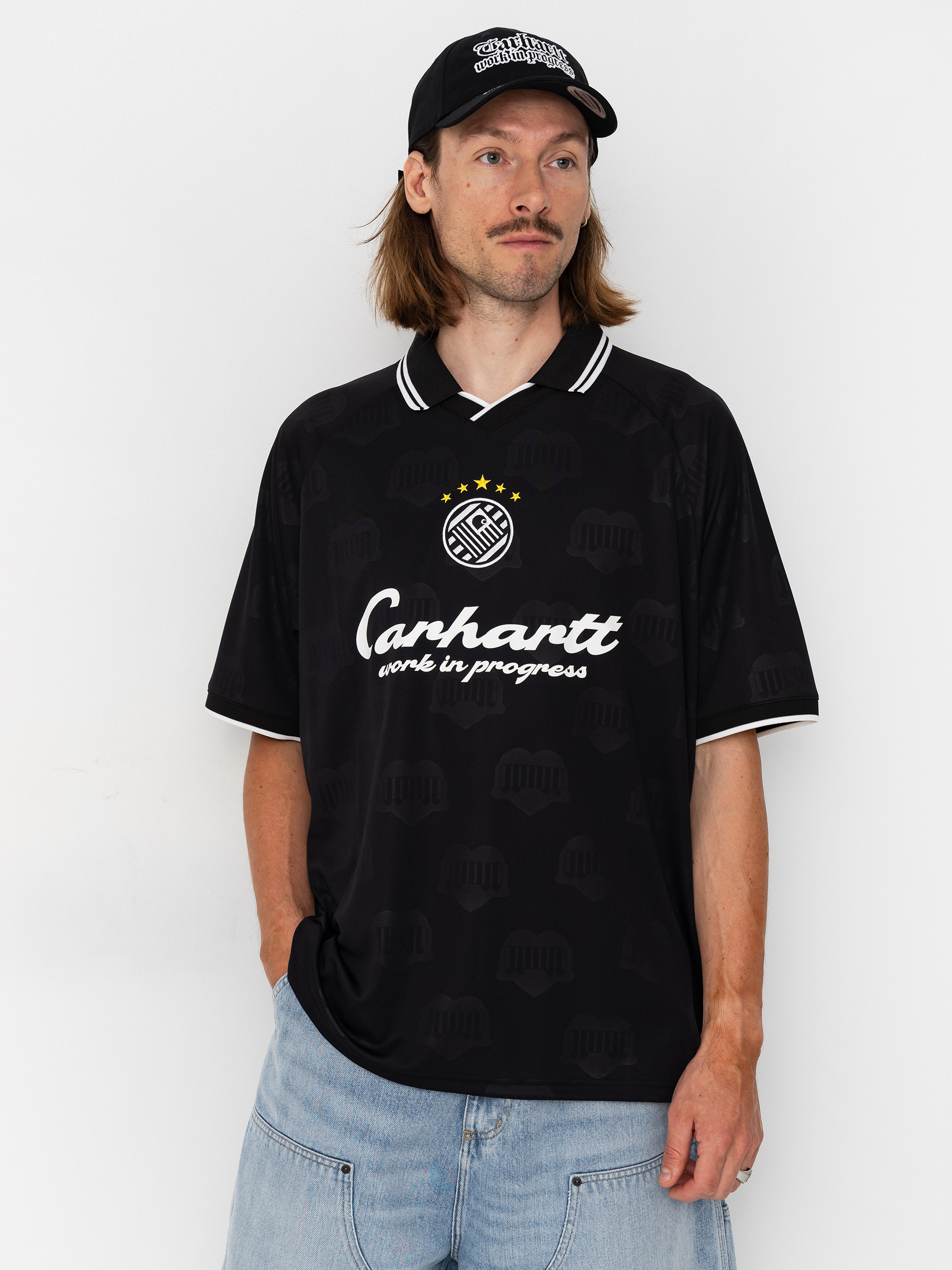 Тениска Carhartt WIP Terrace Football (heart train jacquard black)