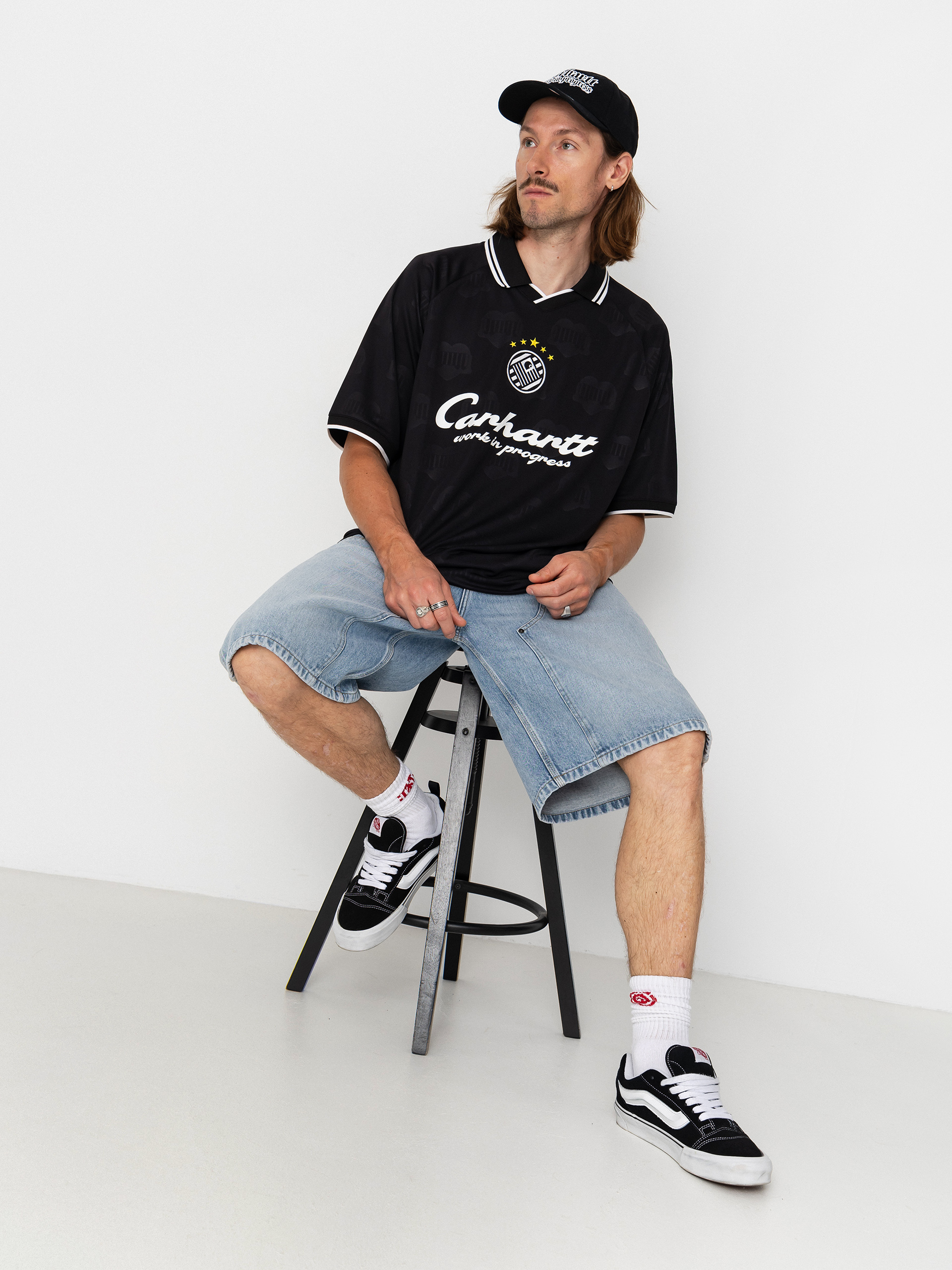 Тениска Carhartt WIP Terrace Football (heart train jacquard black)
